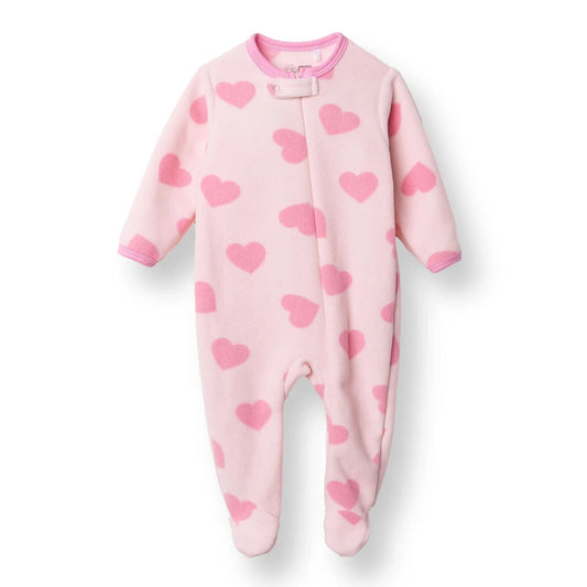Baby Girl Fleece Footed Sleepsuit Animal Print Zip Fastening Hooded - Pink Printed | Luxury Home Accessories | Heulog Glow