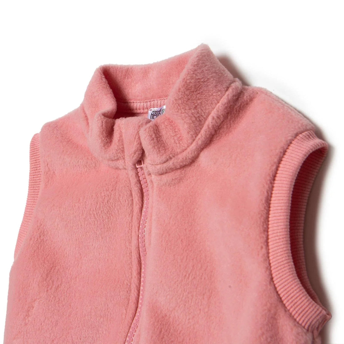 Baby Girl Fleece Waistcoat High Neck - Light Rose | Luxury Home Accessories | Heulog Glow