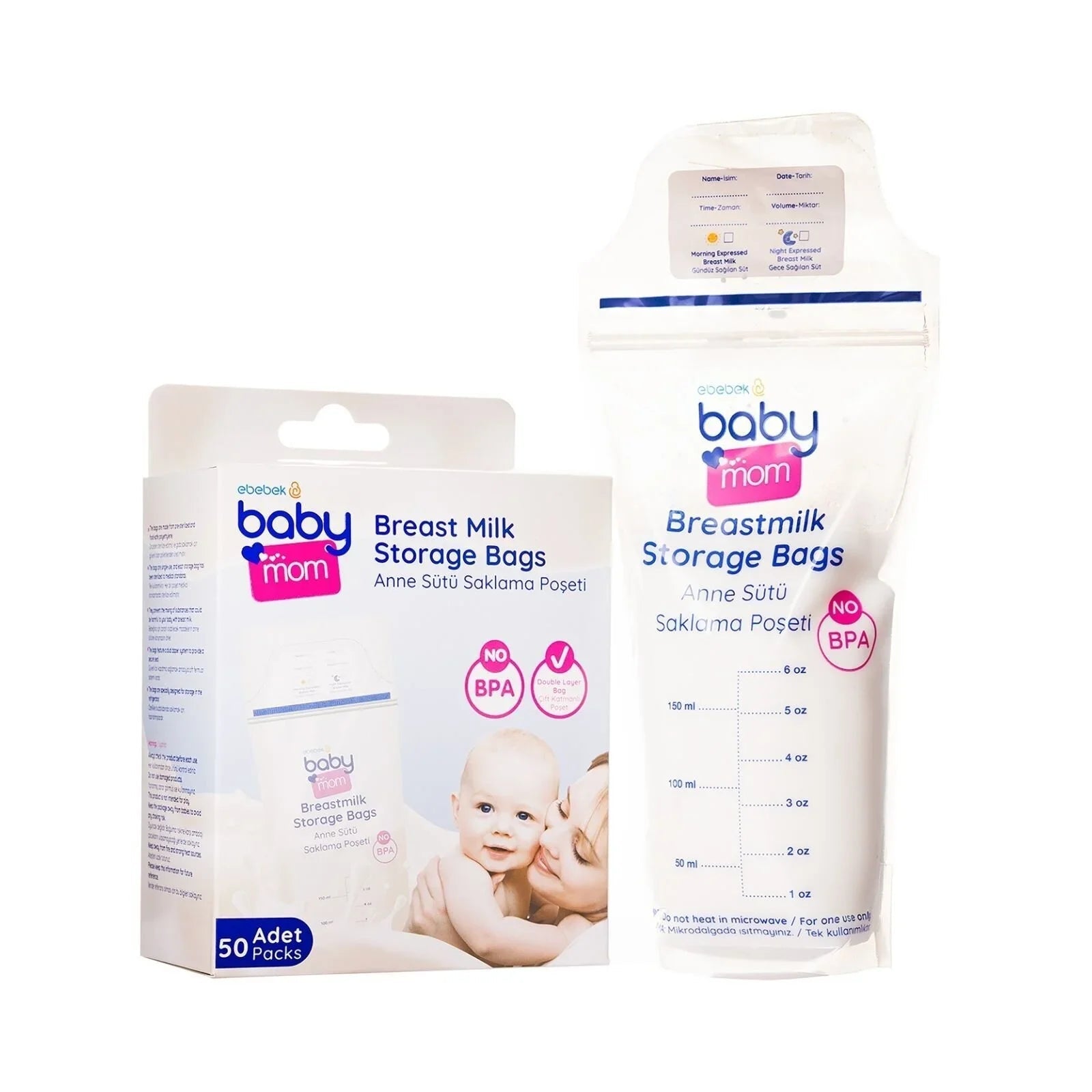 baby mom Breast Milk Storage Bag 50 pcs | Luxury Home Accessories | Heulog Glow