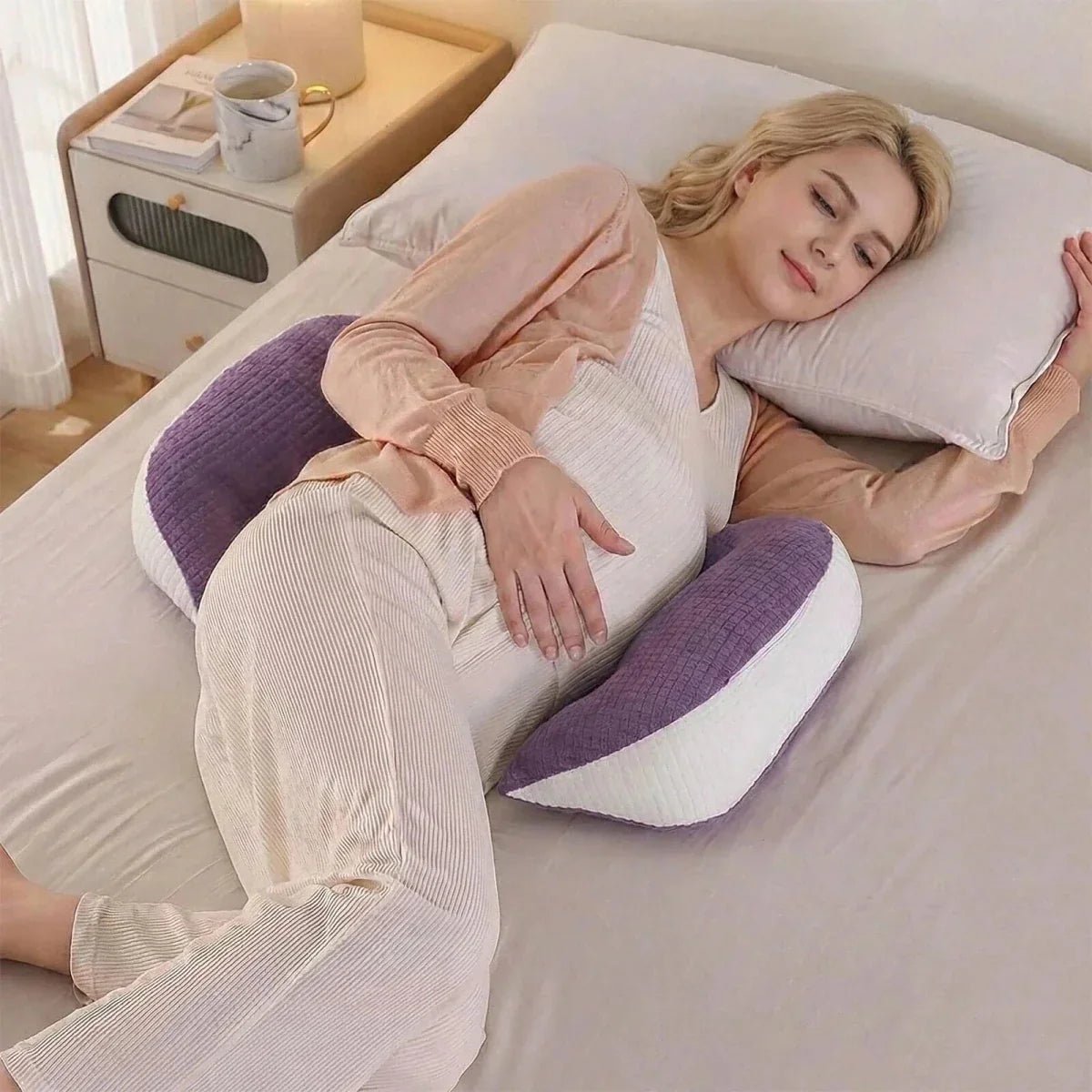 baby mom Multi-Functional Maternity Support Pillow - Purple | Luxury Home Accessories | Heulog Glow