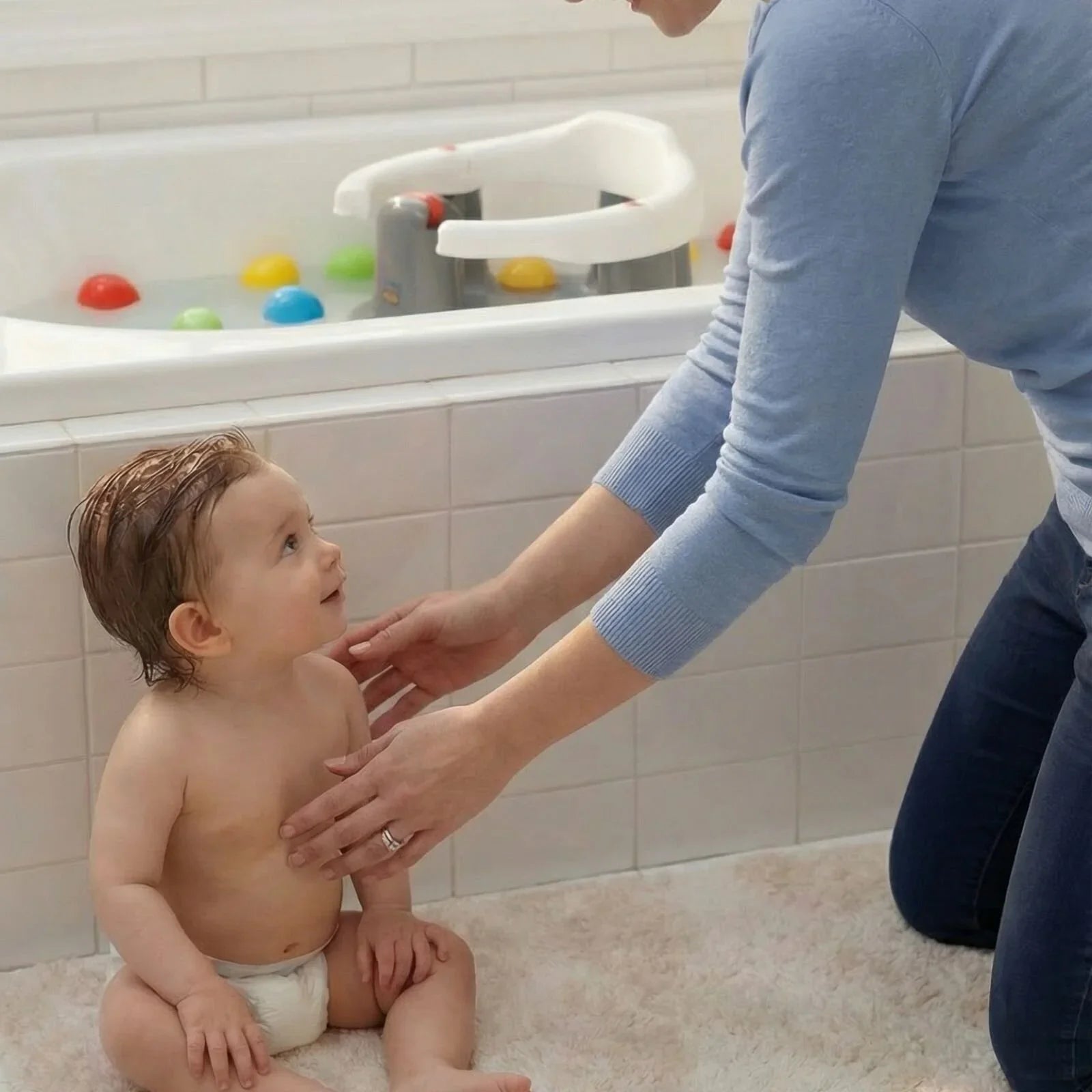 baby plus Bath Seat with Bath Toy | Luxury Home Accessories | Heulog Glow