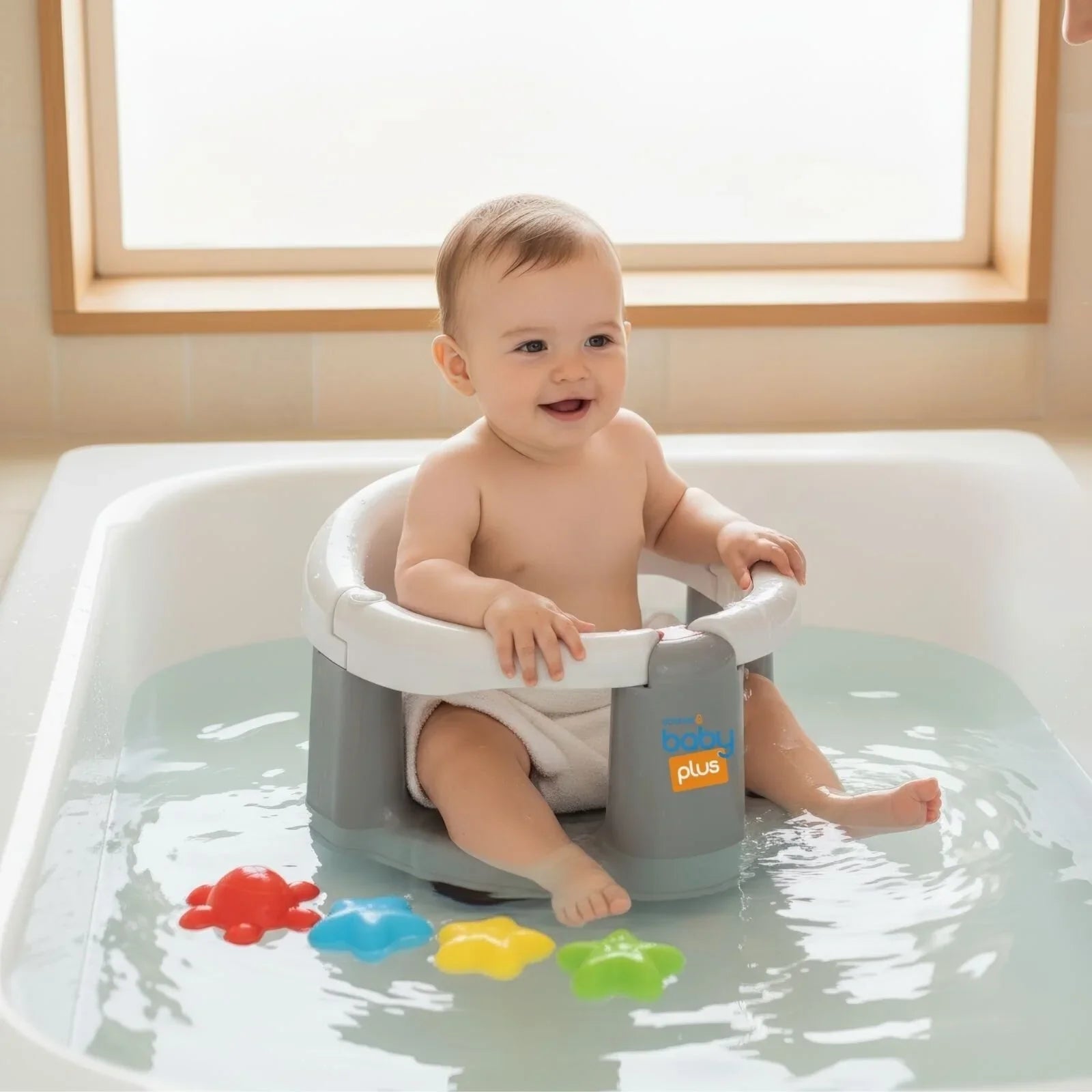 baby plus Bath Seat with Bath Toy | Luxury Home Accessories | Heulog Glow