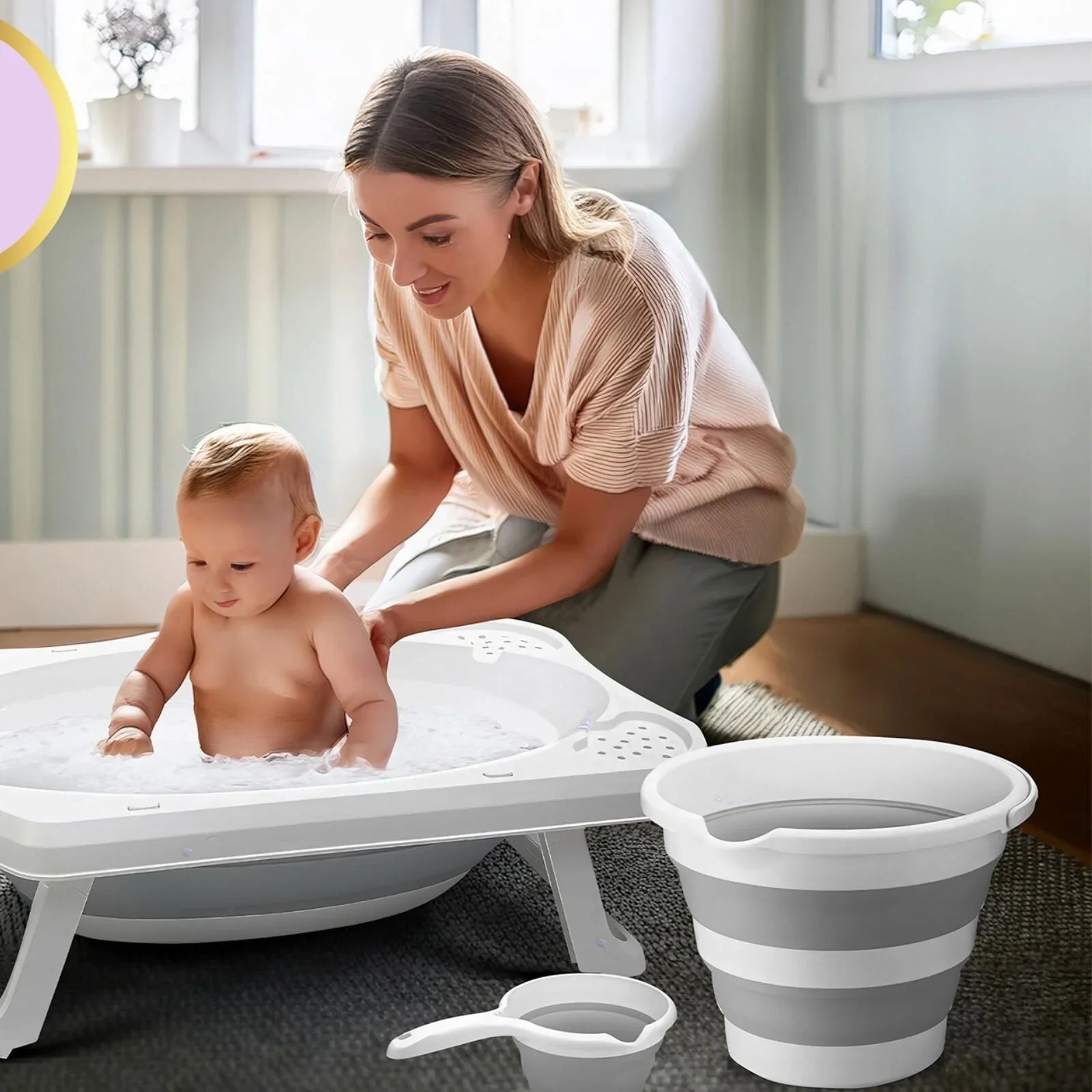 baby plus Foldable Bathtub Set 3 Pcs | Luxury Home Accessories | Heulog Glow