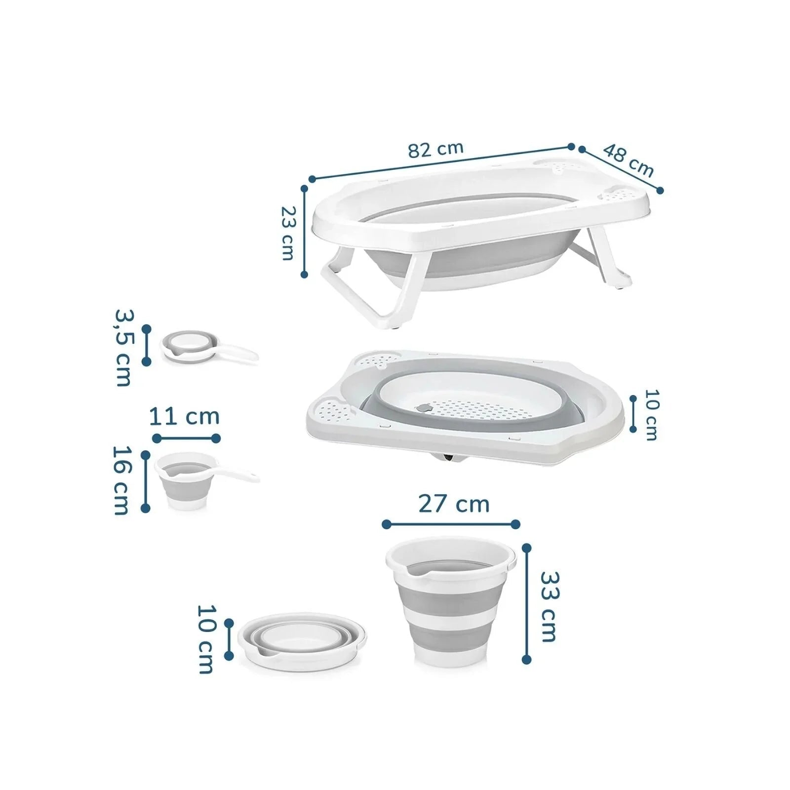 baby plus Foldable Bathtub Set 3 Pcs | Luxury Home Accessories | Heulog Glow