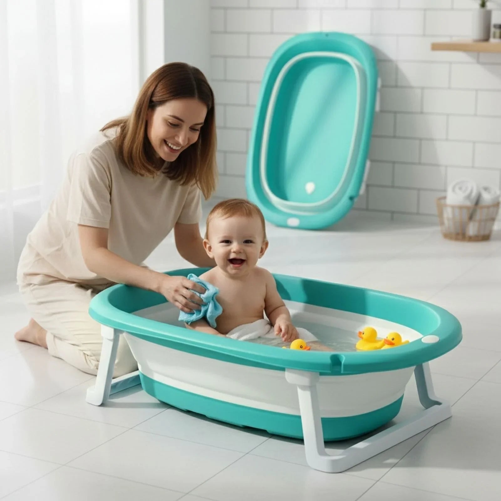baby plus Foldable Bathtub with Plug | Luxury Home Accessories | Heulog Glow