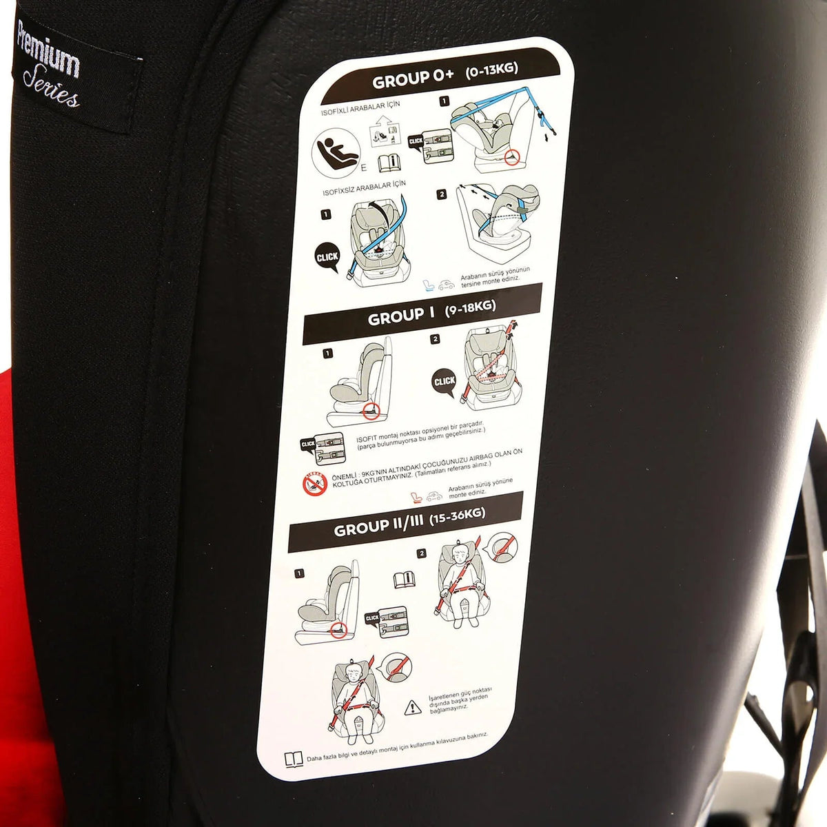 baby plus Orbitfix Group 0+/1/2/3 (Birth to 12 Years) Car Seat - Black Red | Luxury Home Accessories | Heulog Glow