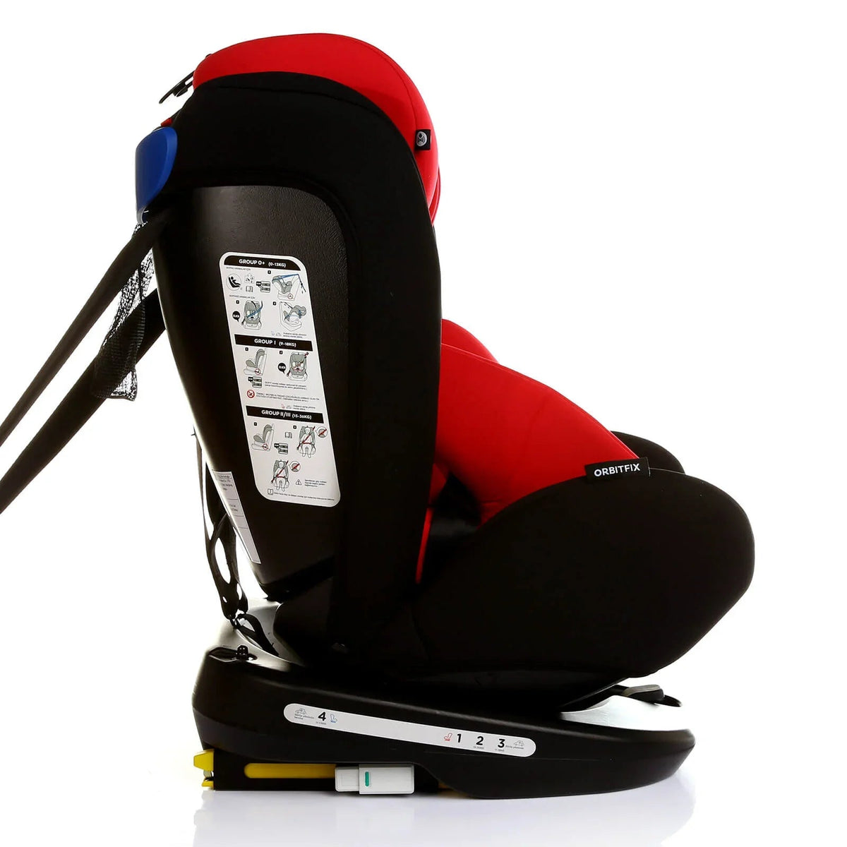 baby plus Orbitfix Group 0+/1/2/3 (Birth to 12 Years) Car Seat - Black Red | Luxury Home Accessories | Heulog Glow