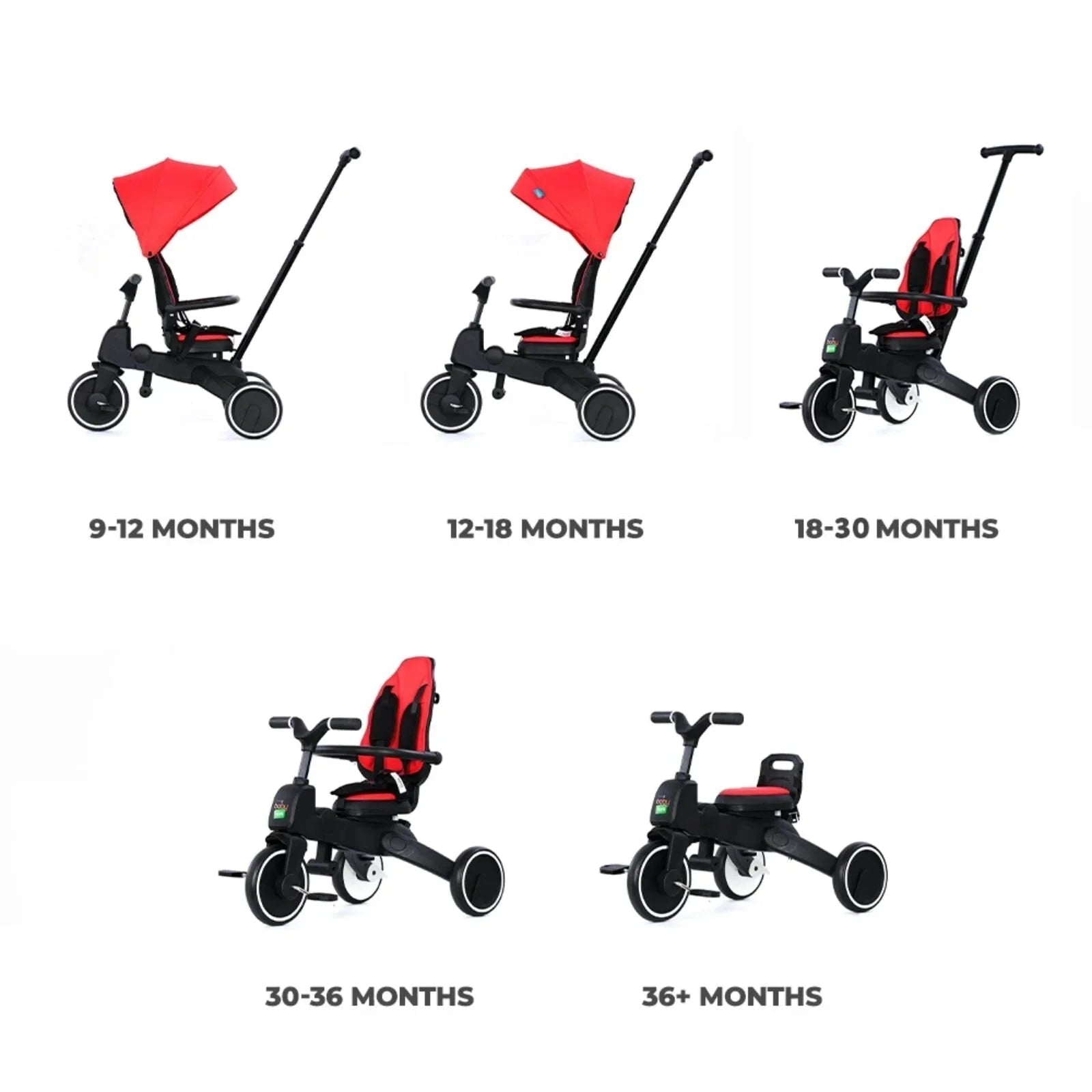 baby toys 3 in 1 Panda Foldable Trike Tricycles | Luxury Home Accessories | Heulog Glow