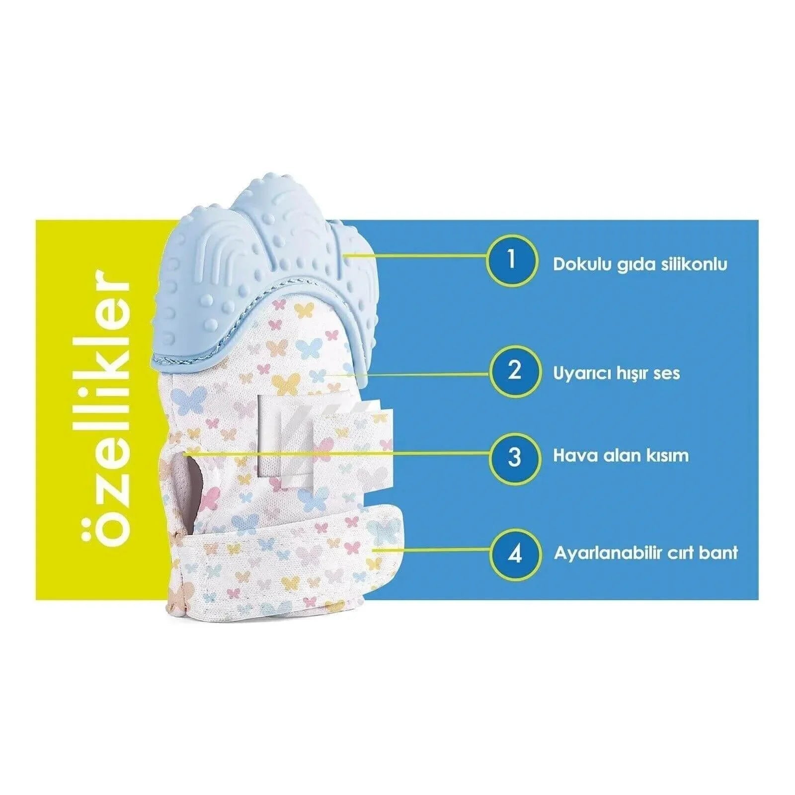 baby toys Baby Teething Mittens Green | Luxury Home Accessories | Heulog Glow