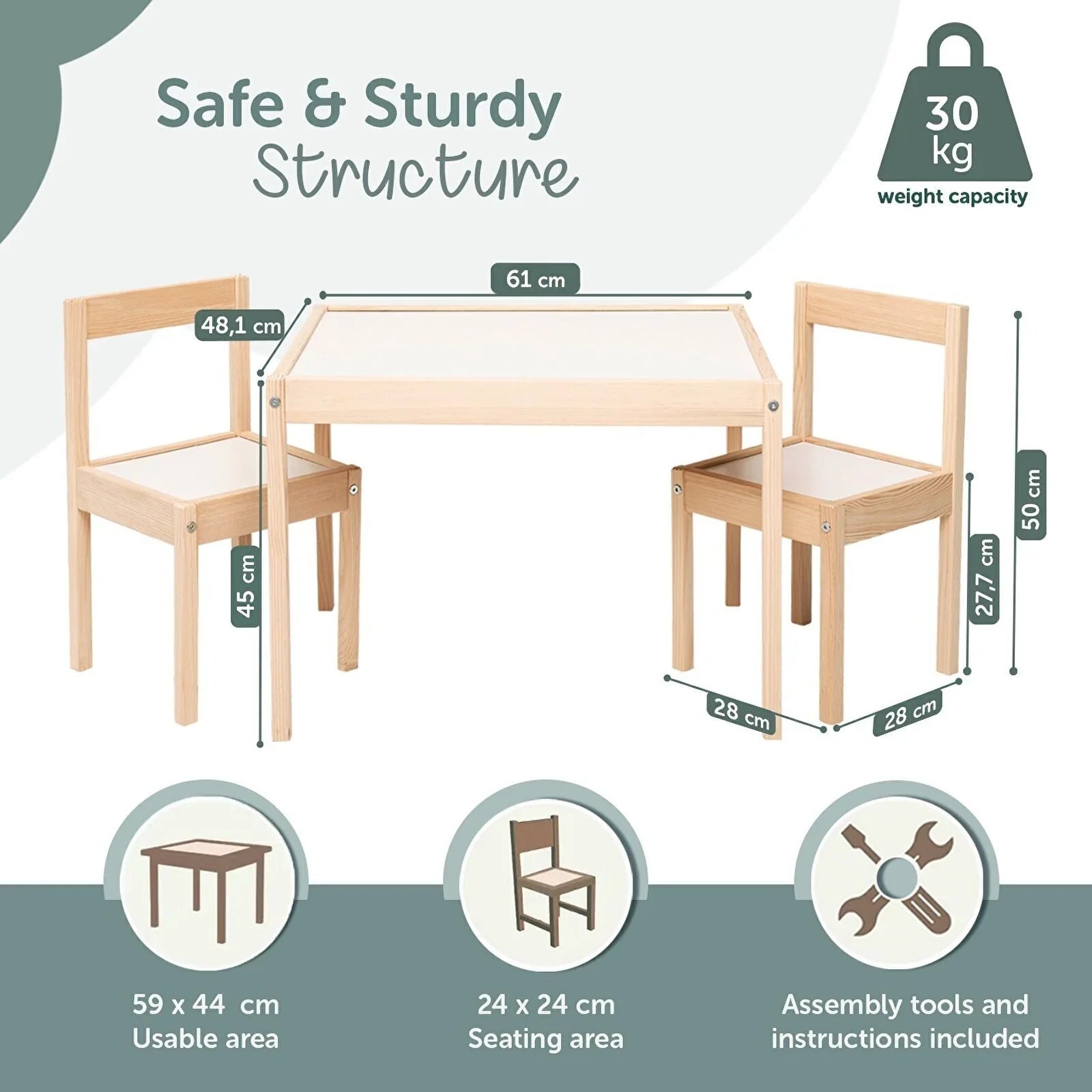 baby toys Montessori Wooden Table & Chair Set | Luxury Home Accessories | Heulog Glow