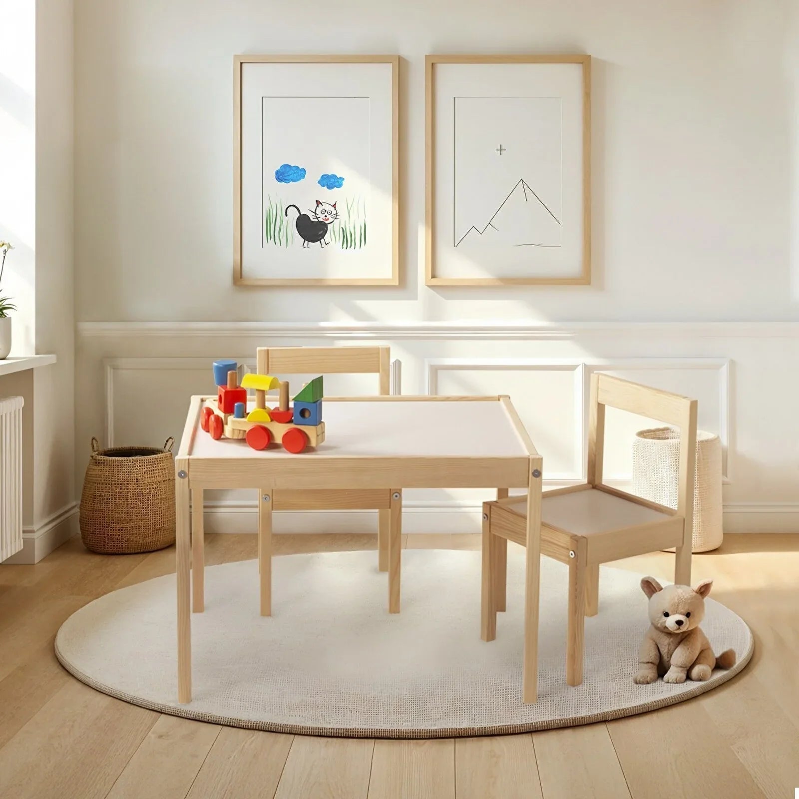 baby toys Montessori Wooden Table & Chair Set | Luxury Home Accessories | Heulog Glow