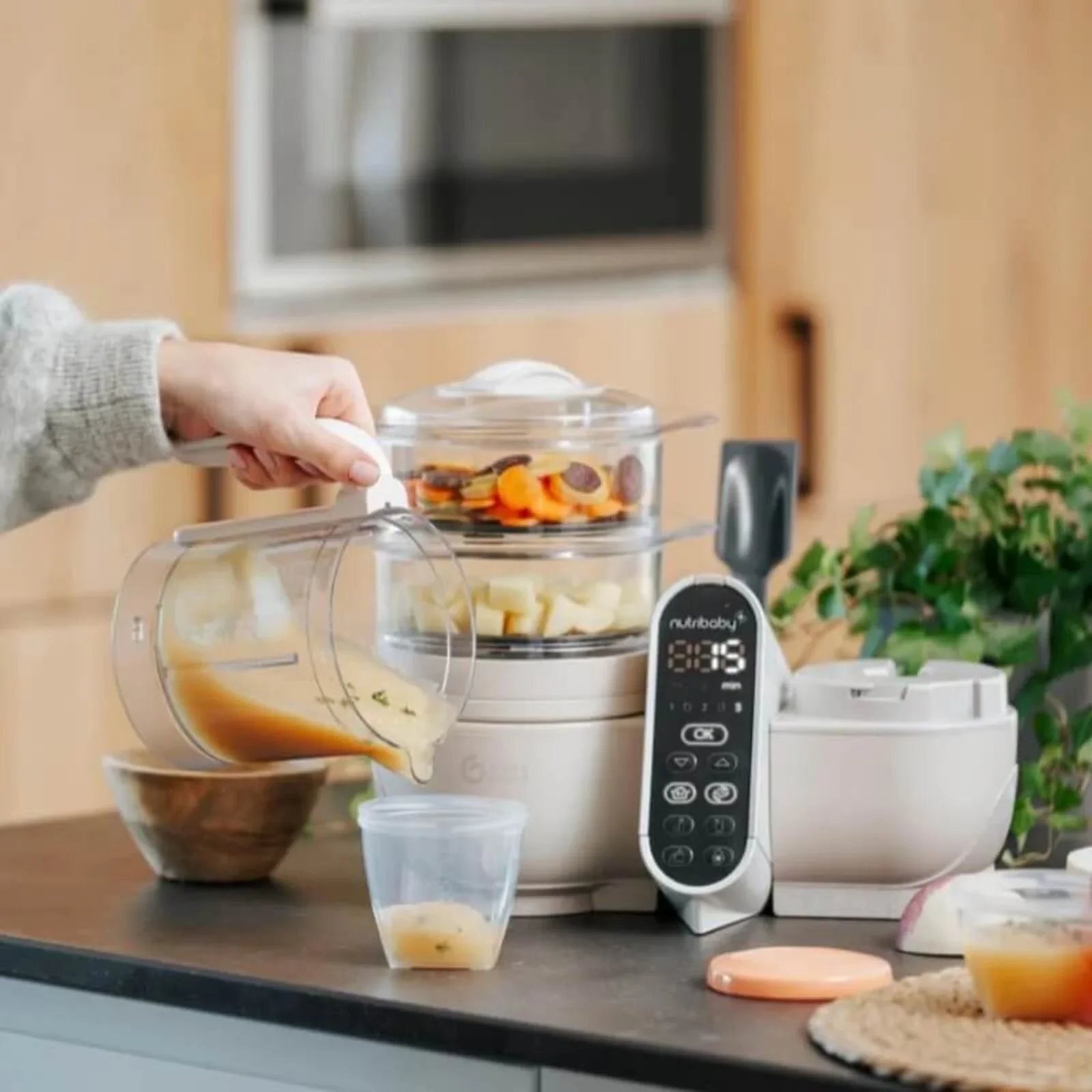 Babymoov Nutribaby (+) 6-in-1 Baby Food Maker - Mineral | Luxury Home Accessories | Heulog Glow
