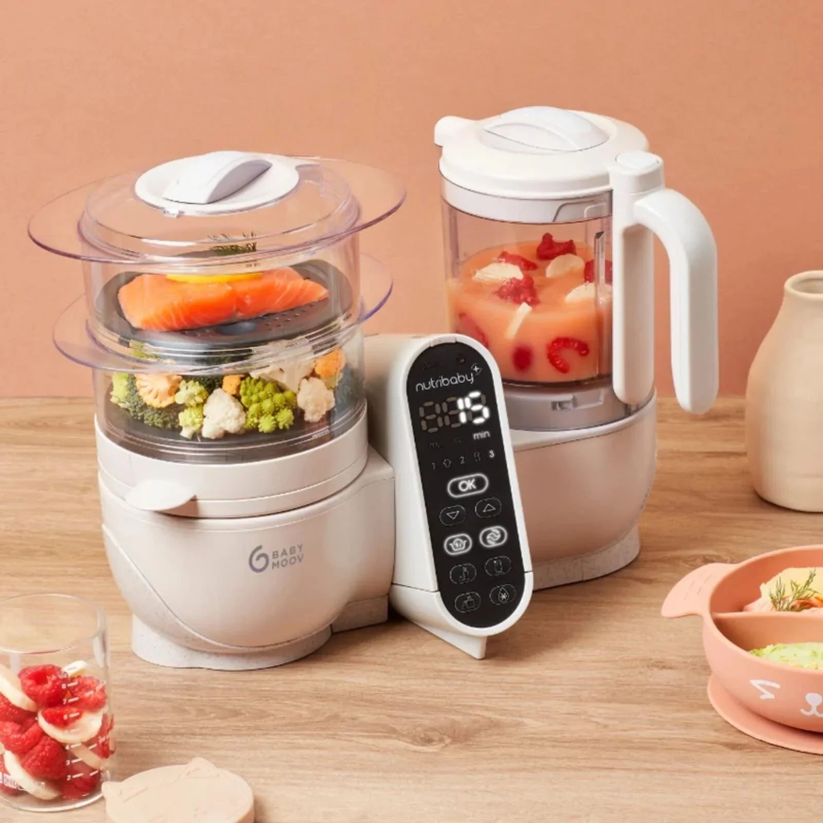 Babymoov Nutribaby (+) 6-in-1 Baby Food Maker - Mineral | Luxury Home Accessories | Heulog Glow