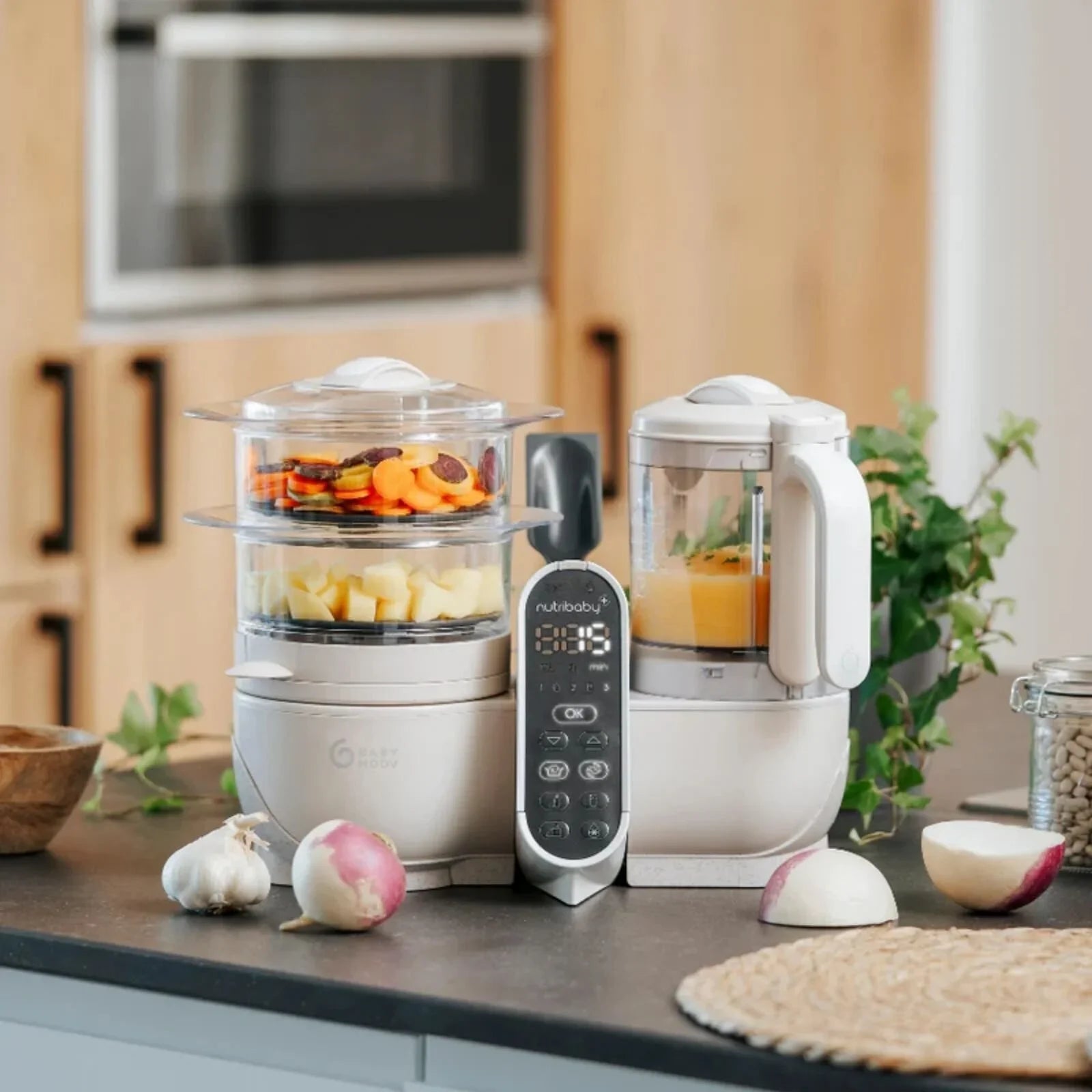 Babymoov Nutribaby (+) 6-in-1 Baby Food Maker - Mineral | Luxury Home Accessories | Heulog Glow