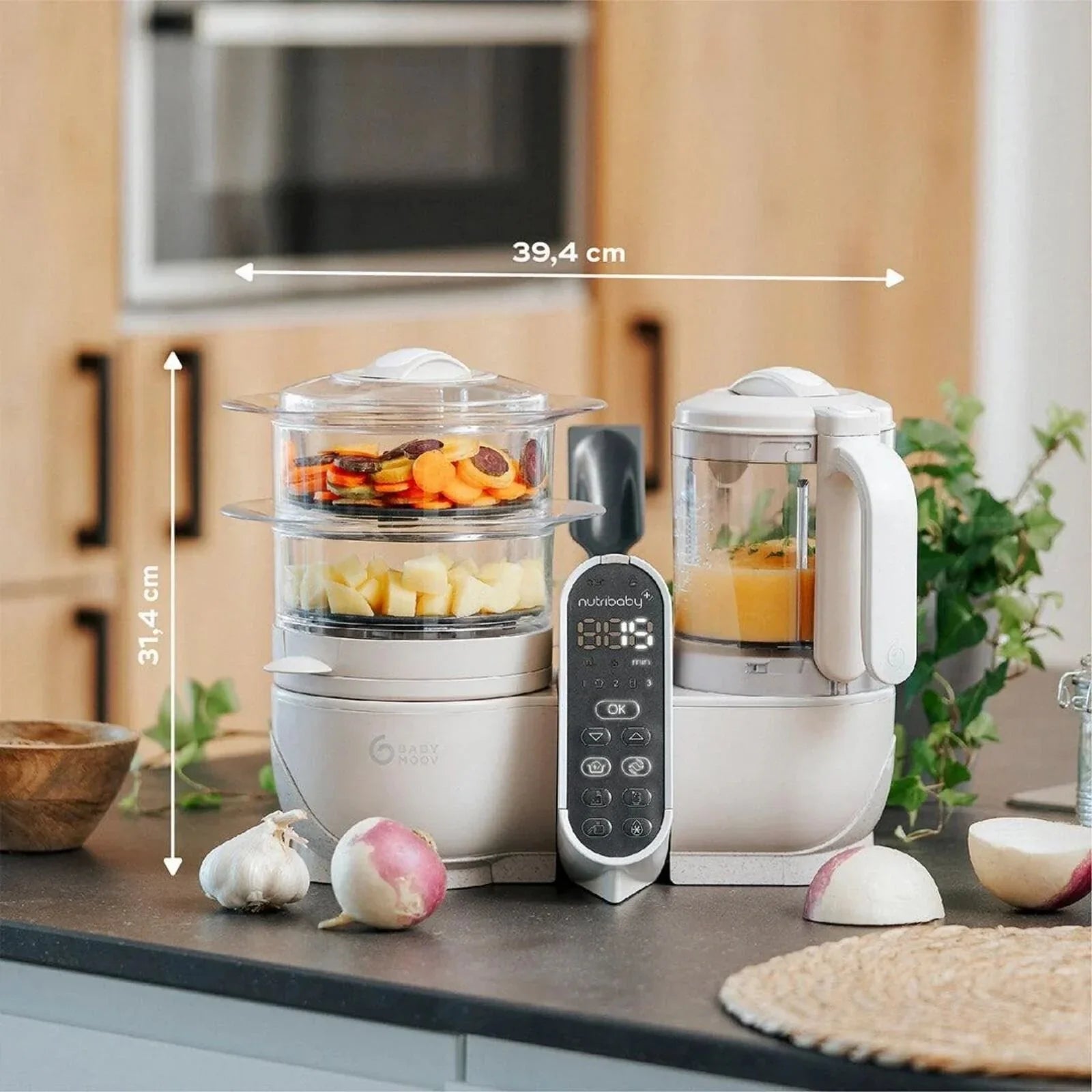 Babymoov Nutribaby (+) 6-in-1 Baby Food Maker - Mineral | Luxury Home Accessories | Heulog Glow