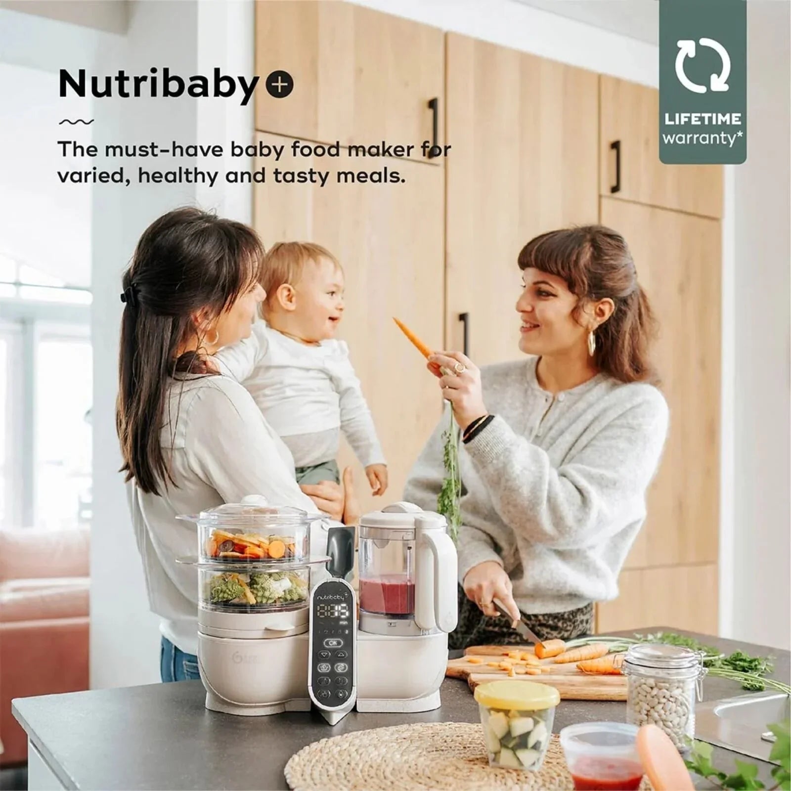 Babymoov Nutribaby (+) 6-in-1 Baby Food Maker - Mineral | Luxury Home Accessories | Heulog Glow