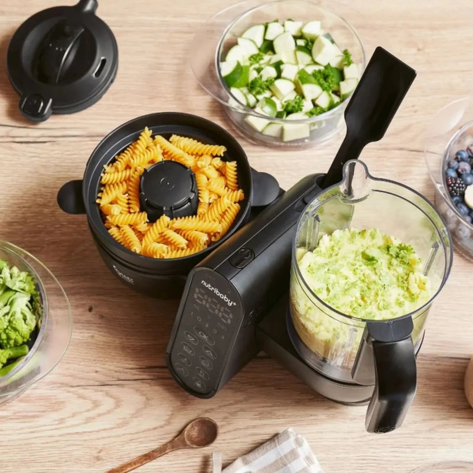 Babymoov Nutribaby (+) XL 6-in-1 Baby Food Maker - Black Edition | Luxury Home Accessories | Heulog Glow