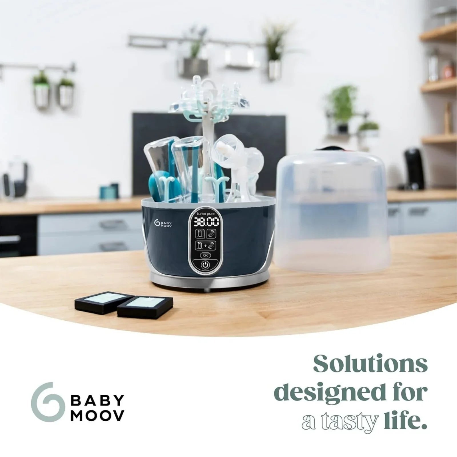Babymoov Turbo Pure 3-in-1 Steriliser & Dryer & Purified Bottle Storage | Luxury Home Accessories | Heulog Glow