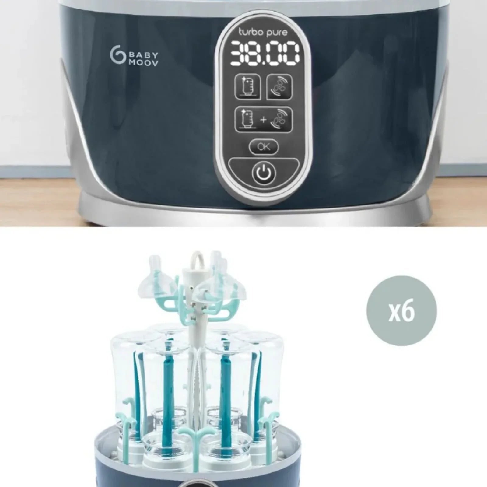 Babymoov Turbo Pure 3-in-1 Steriliser & Dryer & Purified Bottle Storage | Luxury Home Accessories | Heulog Glow