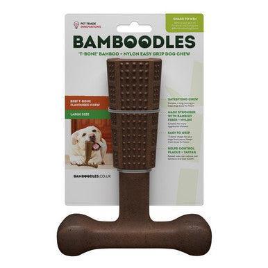 Bamboodles T Bone Chew Toy for Dogs Large 7Inch Beef Flavour | Luxury Home Accessories | Heulog Glow