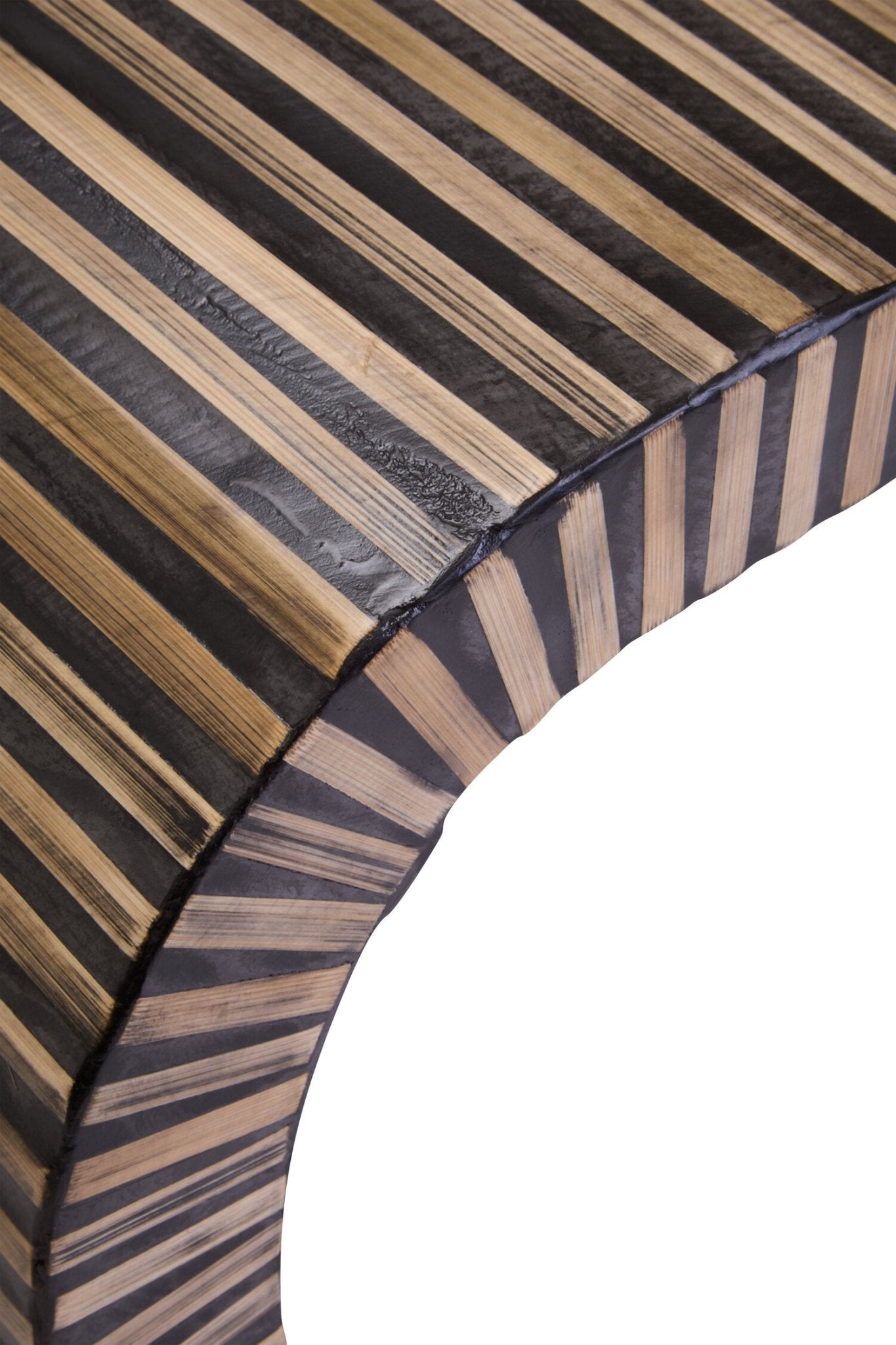 Bambusa Bamboo Inlay Curved Coffee Table | Luxury Home Accessories | Heulog Glow