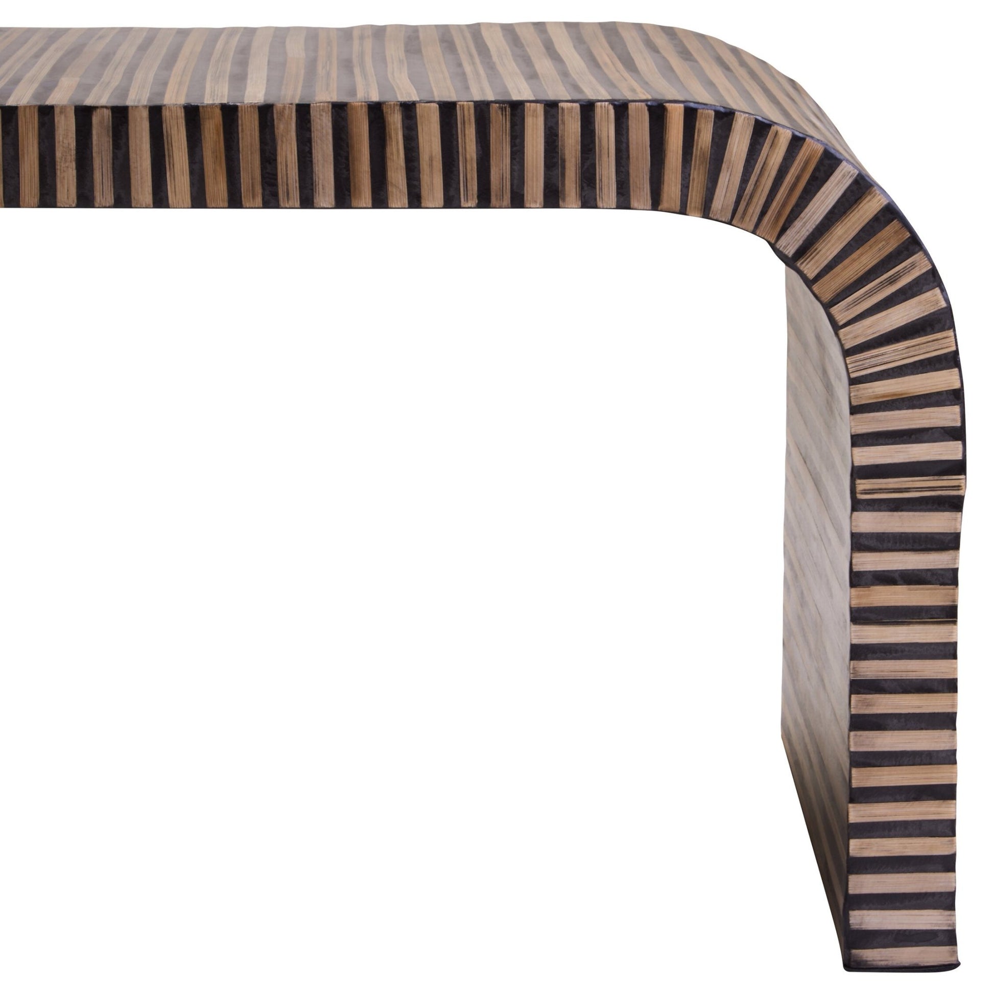 Bambusa Bamboo Inlay Curved Coffee Table | Luxury Home Accessories | Heulog Glow