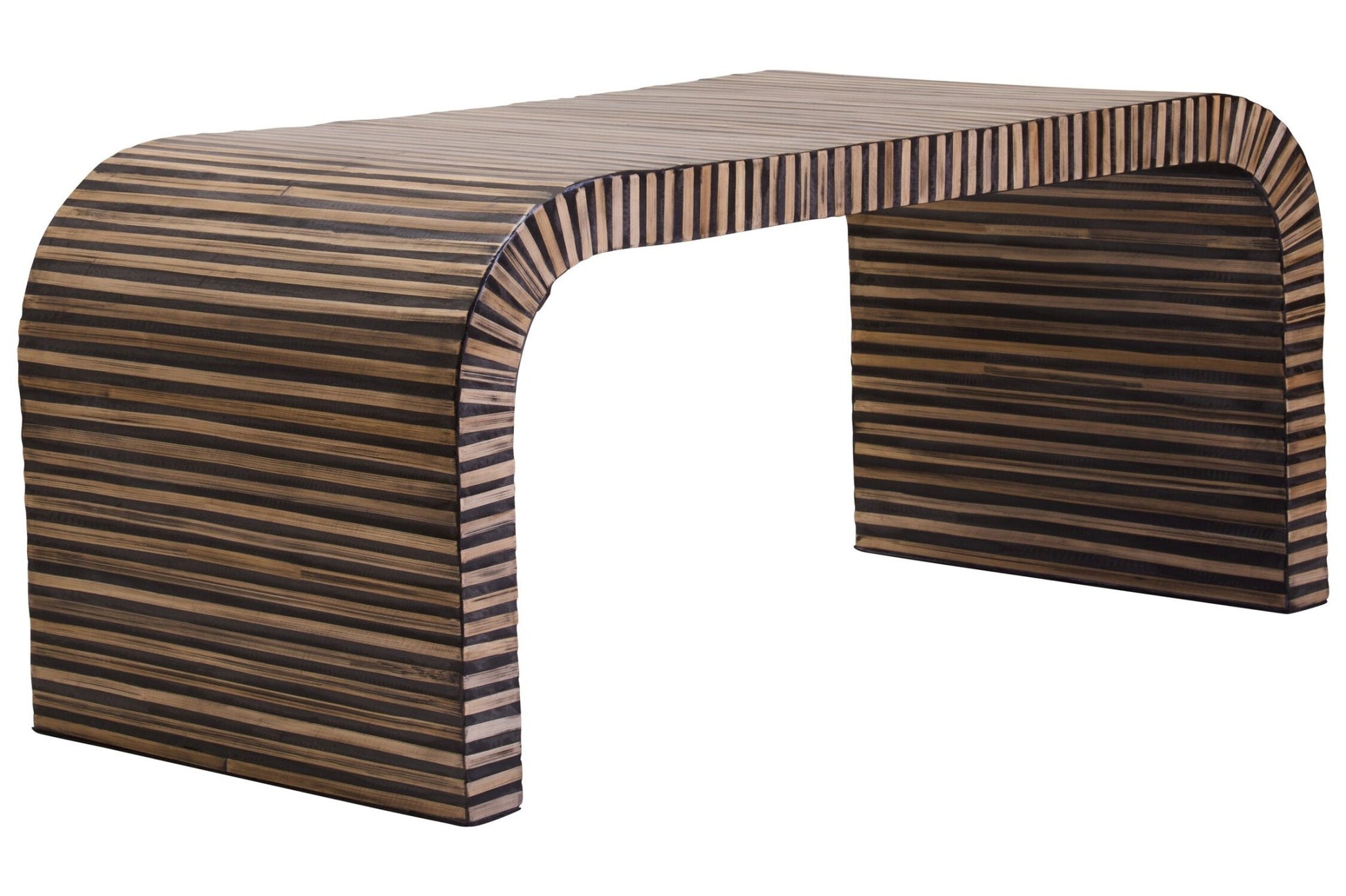 Bambusa Bamboo Inlay Curved Coffee Table | Luxury Home Accessories | Heulog Glow