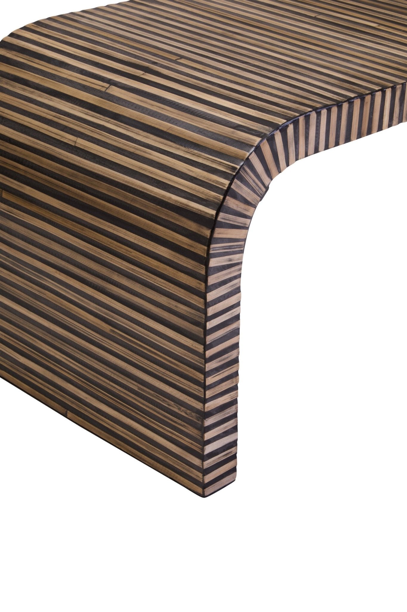 Bambusa Bamboo Inlay Curved Coffee Table | Luxury Home Accessories | Heulog Glow