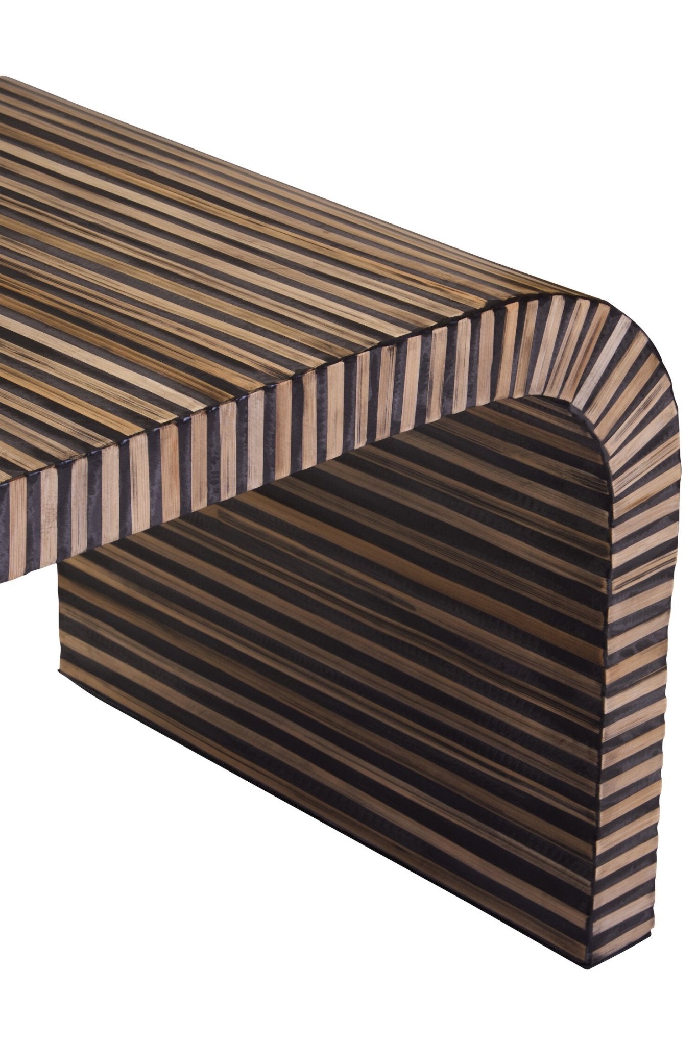 Bambusa Bamboo Inlay Curved Coffee Table | Luxury Home Accessories | Heulog Glow