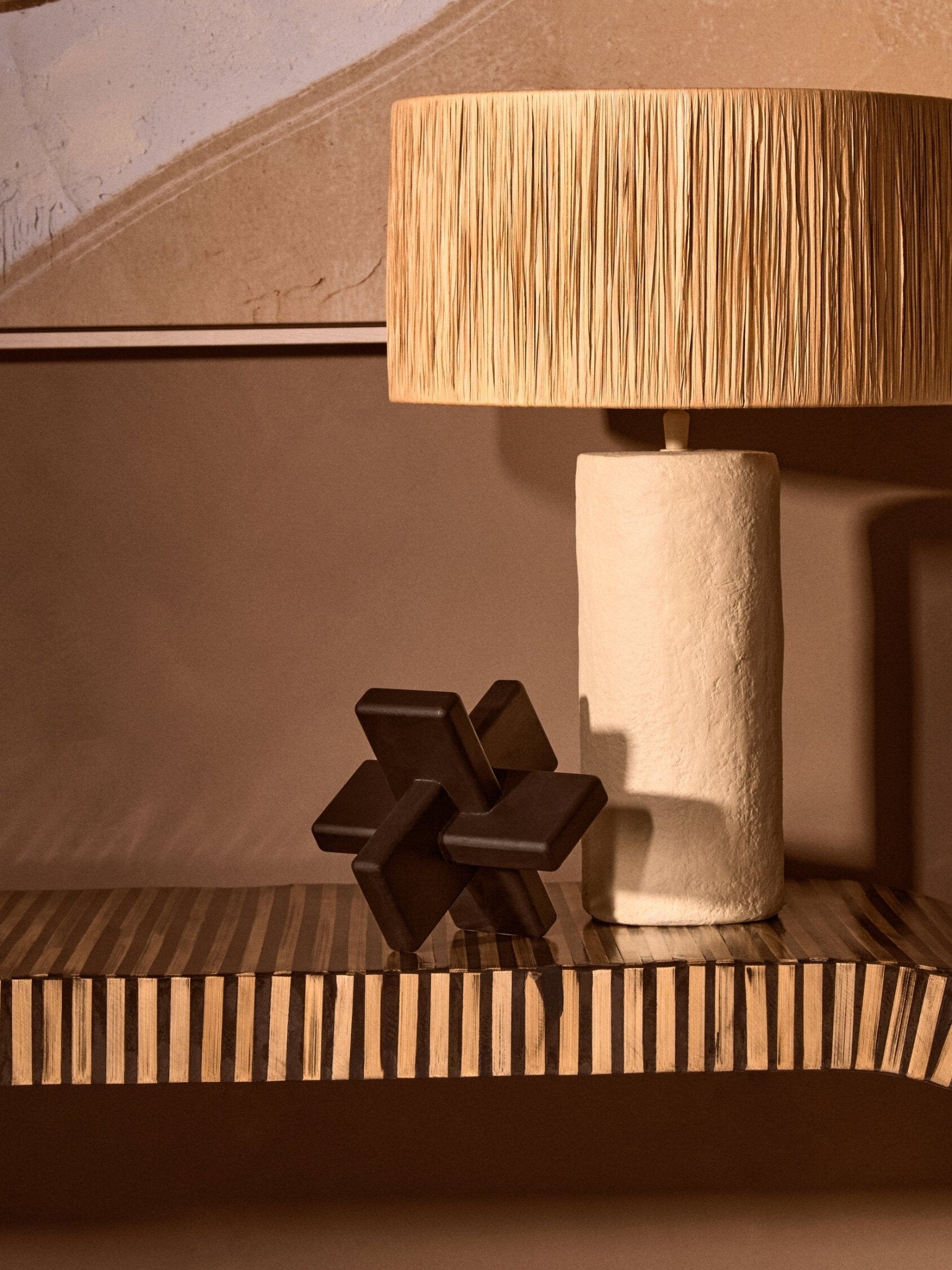 Bambusa Bamboo Inlay Curved Console Table | Luxury Home Accessories | Heulog Glow