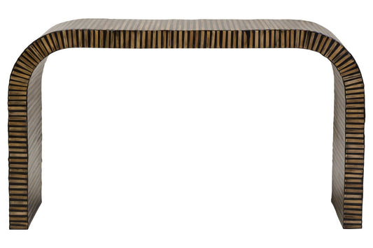 Bambusa Bamboo Inlay Curved Console Table | Luxury Home Accessories | Heulog Glow
