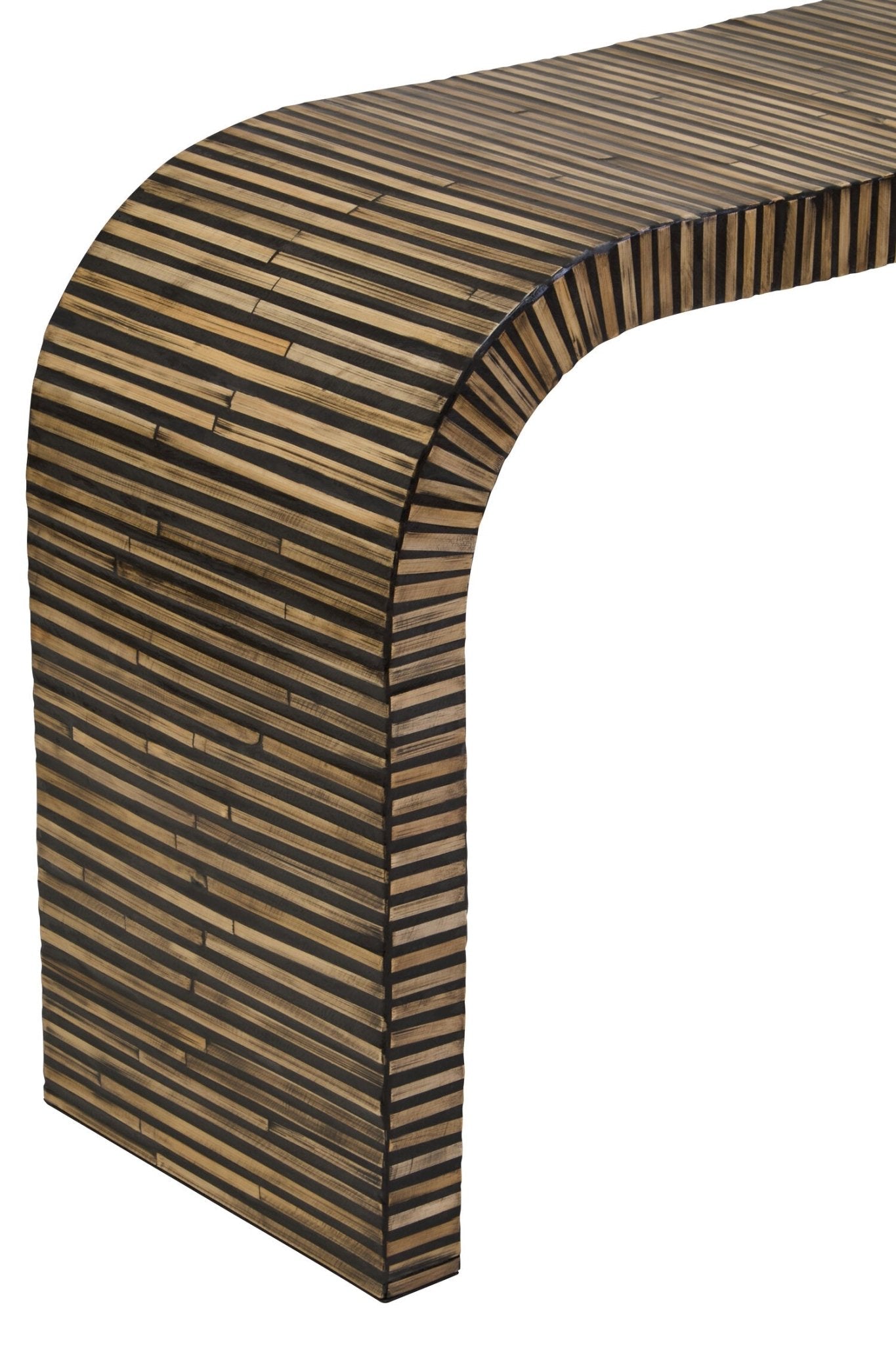 Bambusa Bamboo Inlay Curved Console Table | Luxury Home Accessories | Heulog Glow