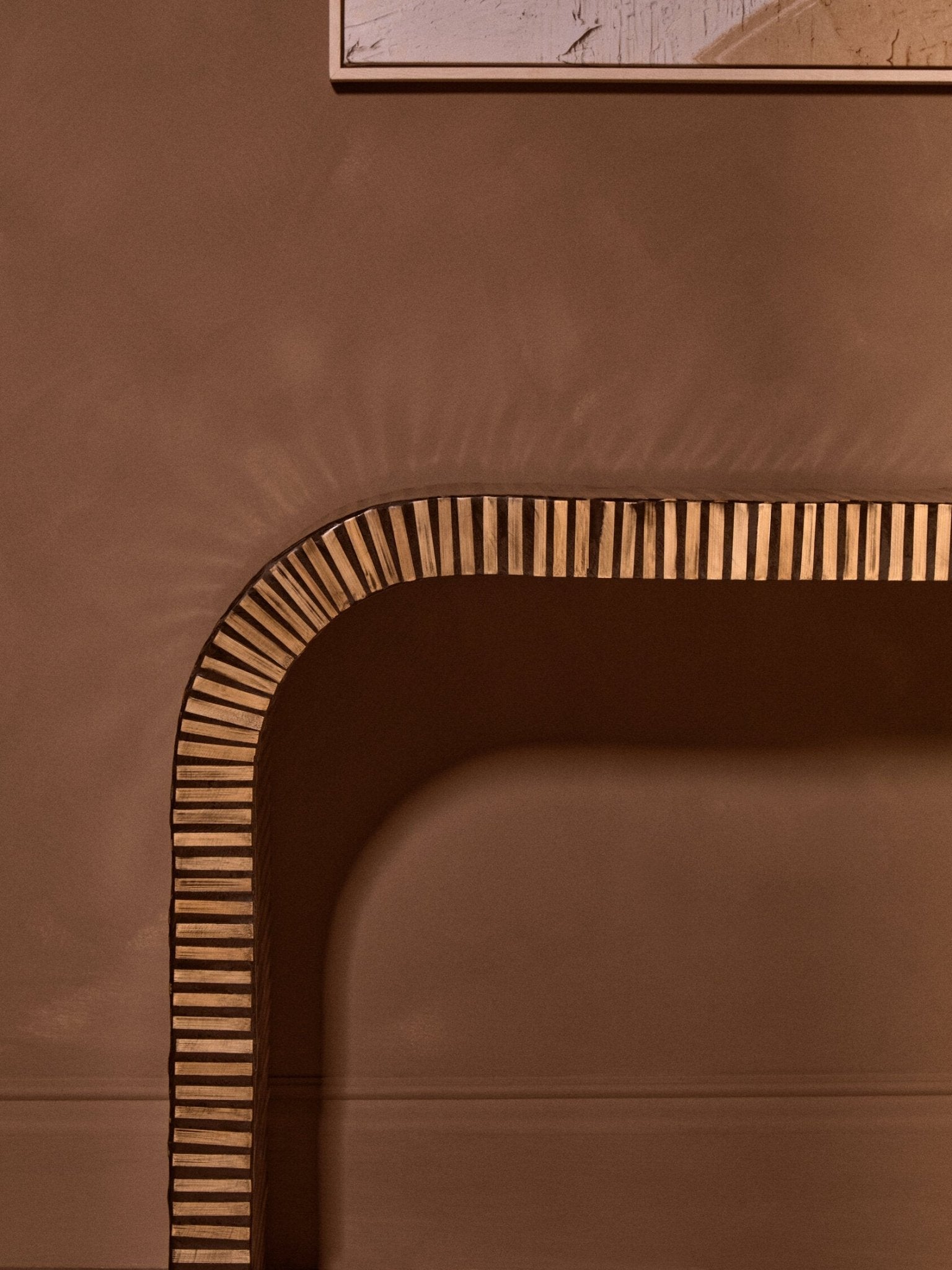 Bambusa Bamboo Inlay Curved Console Table | Luxury Home Accessories | Heulog Glow