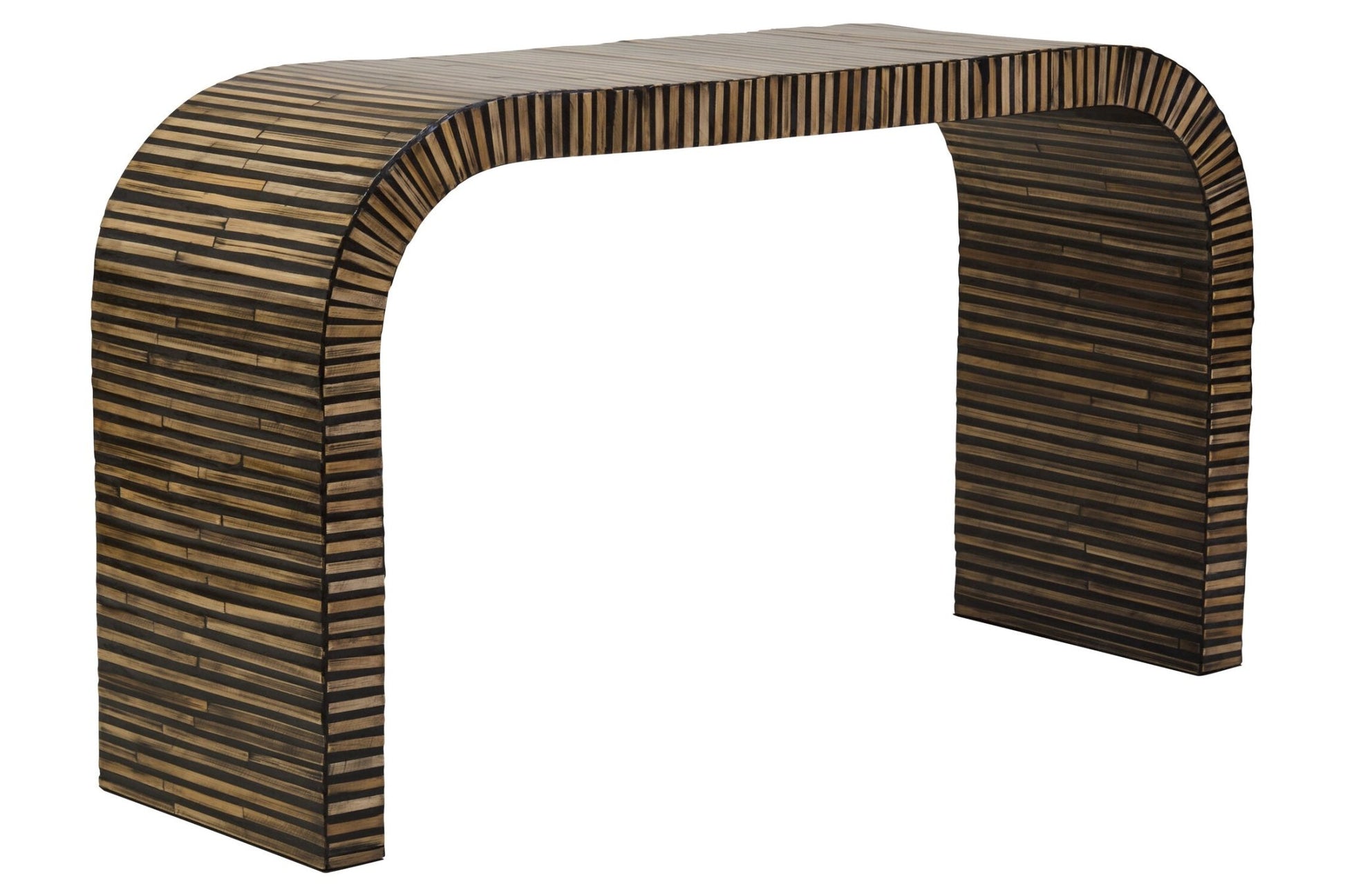 Bambusa Bamboo Inlay Curved Console Table | Luxury Home Accessories | Heulog Glow