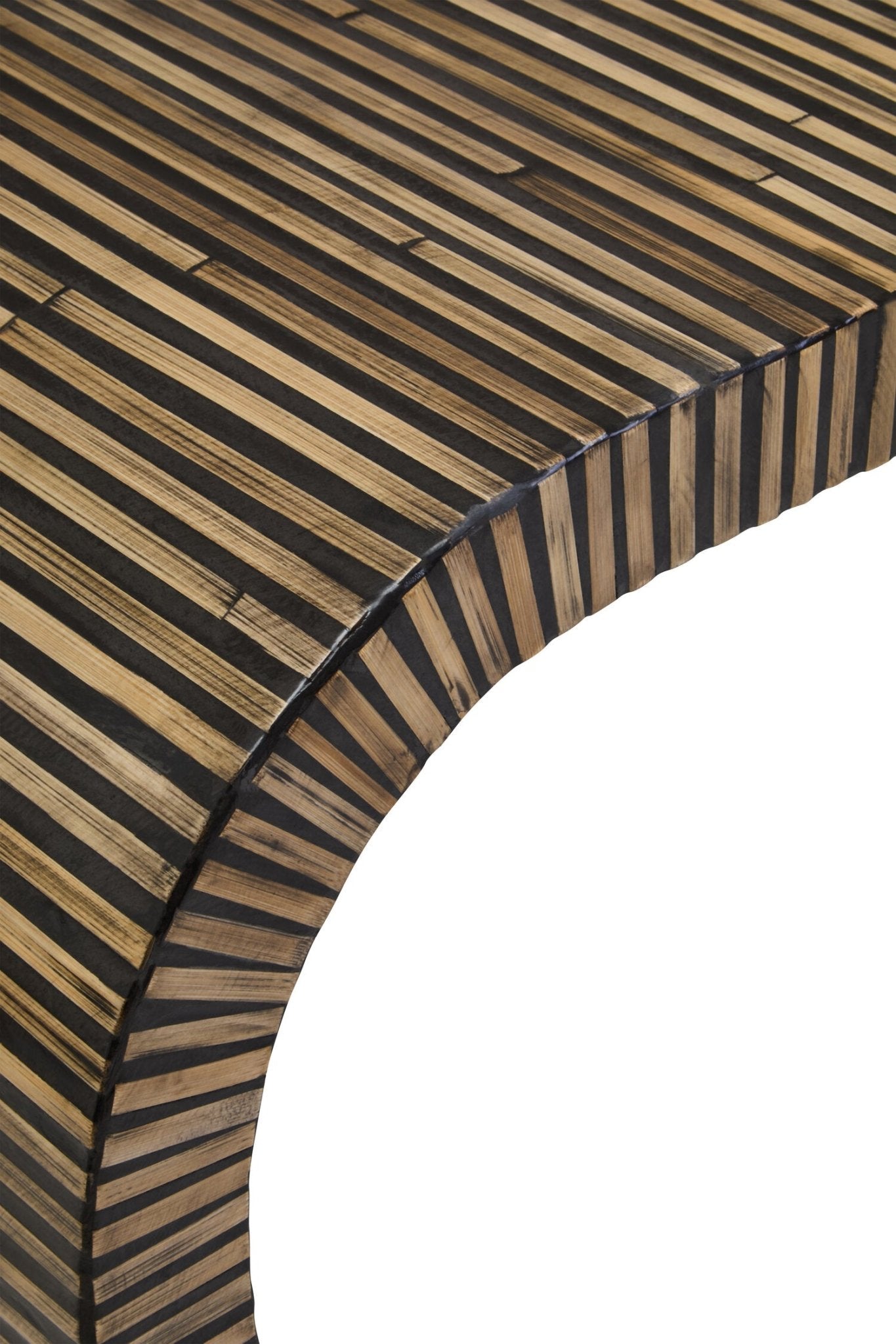 Bambusa Bamboo Inlay Curved Console Table | Luxury Home Accessories | Heulog Glow