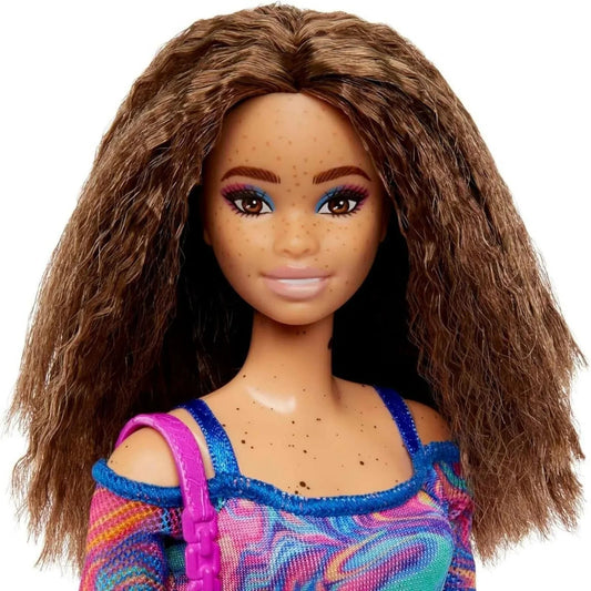 Barbie Fashionista Doll with Rainbow Marble Printed Dress | Luxury Home Accessories | Heulog Glow