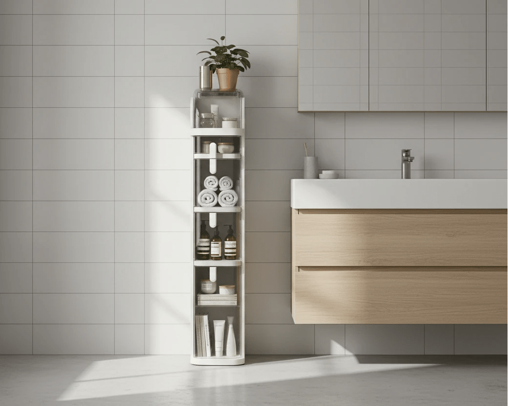 Bathroom Narrow Gap Storage Shelf Floor Cabinet | Luxury Home Accessories | Heulog Glow