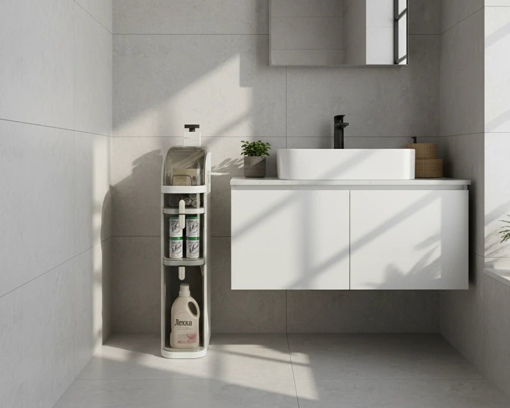 Bathroom Narrow Gap Storage Shelf Floor Cabinet | Luxury Home Accessories | Heulog Glow