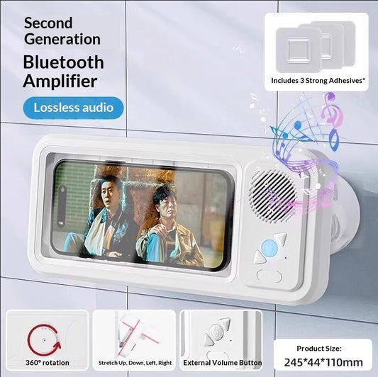 Bathroom Waterproof Mobile Phone Box Bluetooth Speaker Audio Bath TV Stand Mobile Phone Holder 360 Degree Rotation Touch Screen | Luxury Home Accessories | Heulog Glow