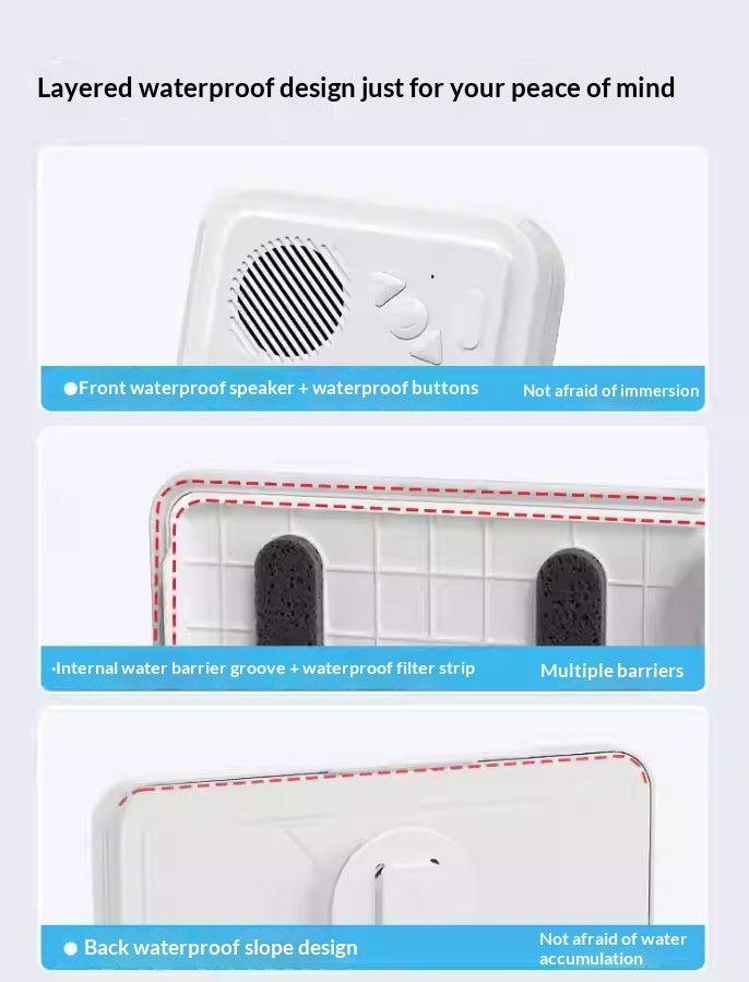 Bathroom Waterproof Mobile Phone Box Bluetooth Speaker Audio Bath TV Stand Mobile Phone Holder 360 Degree Rotation Touch Screen | Luxury Home Accessories | Heulog Glow