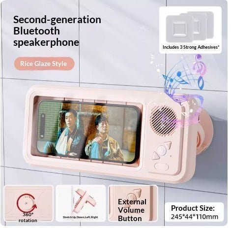 Bathroom Waterproof Mobile Phone Box Bluetooth Speaker Audio Bath TV Stand Mobile Phone Holder 360 Degree Rotation Touch Screen | Luxury Home Accessories | Heulog Glow