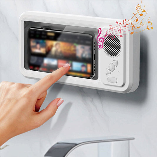 Bathroom Waterproof Mobile Phone Box Bluetooth Speaker Audio Bath TV Stand Mobile Phone Holder 360 Degree Rotation Touch Screen | Luxury Home Accessories | Heulog Glow