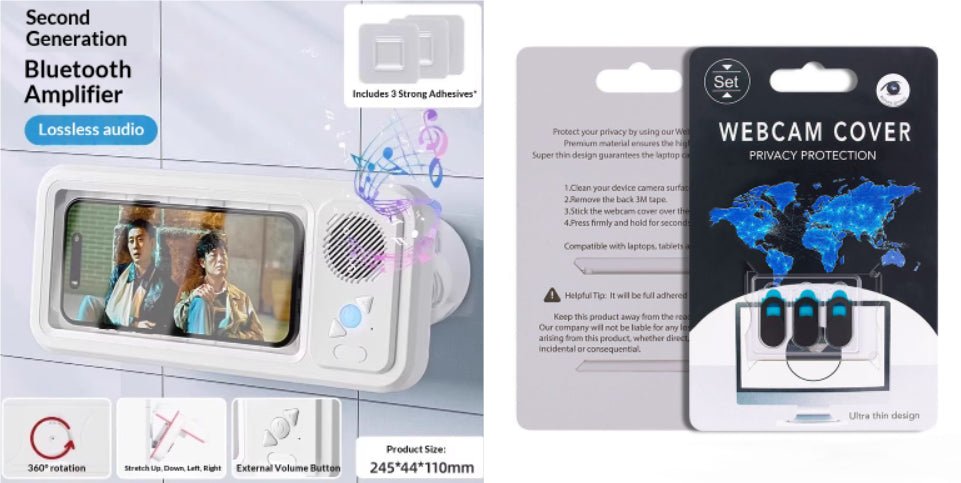 Bathroom Waterproof Mobile Phone Box Bluetooth Speaker Audio Bath TV Stand Mobile Phone Holder 360 Degree Rotation Touch Screen | Luxury Home Accessories | Heulog Glow