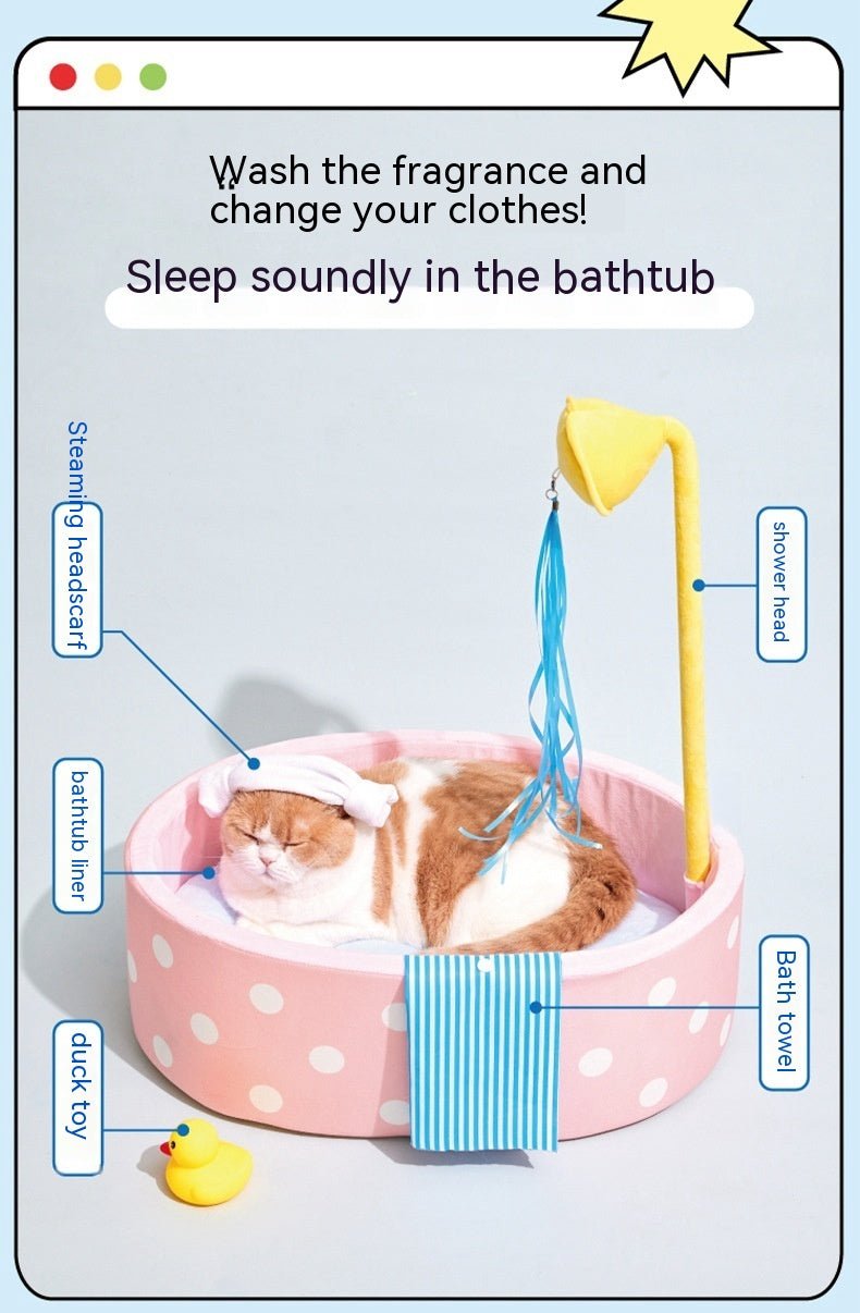Bathtub Pet Bed Autumn And Winter Warm Nest Cat Dog Deep Sleeping Bed Cat Teaser Toy | Luxury Home Accessories | Heulog Glow