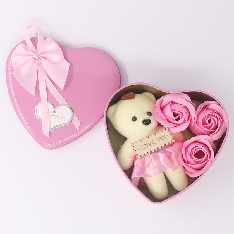 Bear Soap Flower Gift Box Valentine's Day Gift | Luxury Home Accessories | Heulog Glow