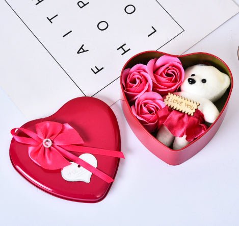 Bear Soap Flower Gift Box Valentine's Day Gift | Luxury Home Accessories | Heulog Glow