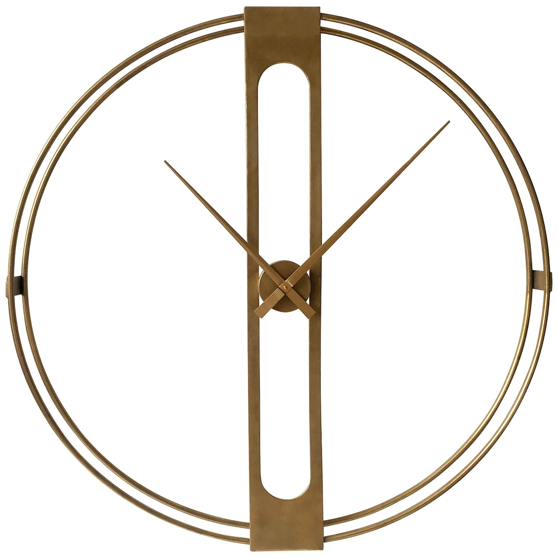 Beauly 107cm Dia Gold Finish Dual Ring Wall Clock | Luxury Home Accessories | Heulog Glow