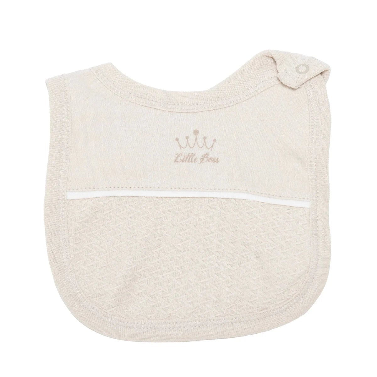 Bebetto Boys 5-Piece Newborn Hospital Set Snap Fastening Little Boss Shirt Collar Full Length Long S - Beige | Luxury Home Accessories | Heulog Glow