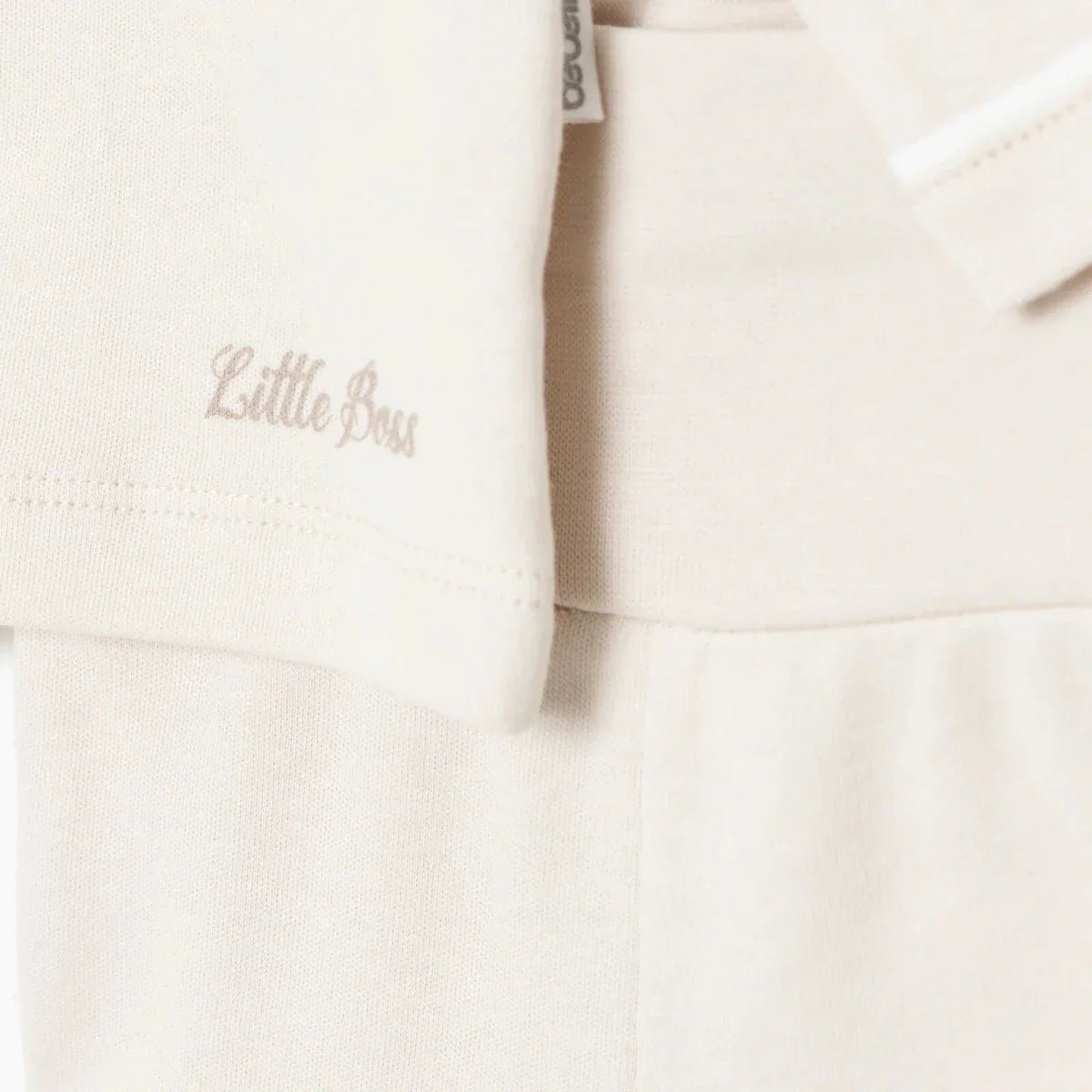 Bebetto Boys 5-Piece Newborn Hospital Set Snap Fastening Little Boss Shirt Collar Full Length Long S - Beige | Luxury Home Accessories | Heulog Glow
