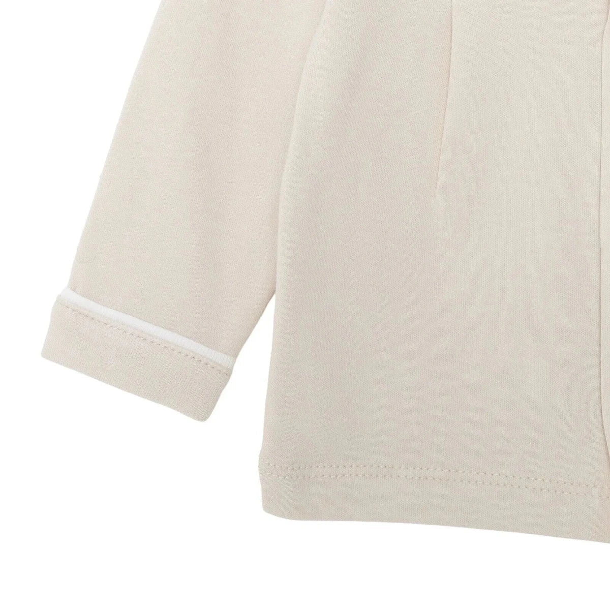 Bebetto Boys Cardigan & Footed Trousers Set Snap Fastening Little Boss Shirt Collar Full Length Long - Beige | Luxury Home Accessories | Heulog Glow
